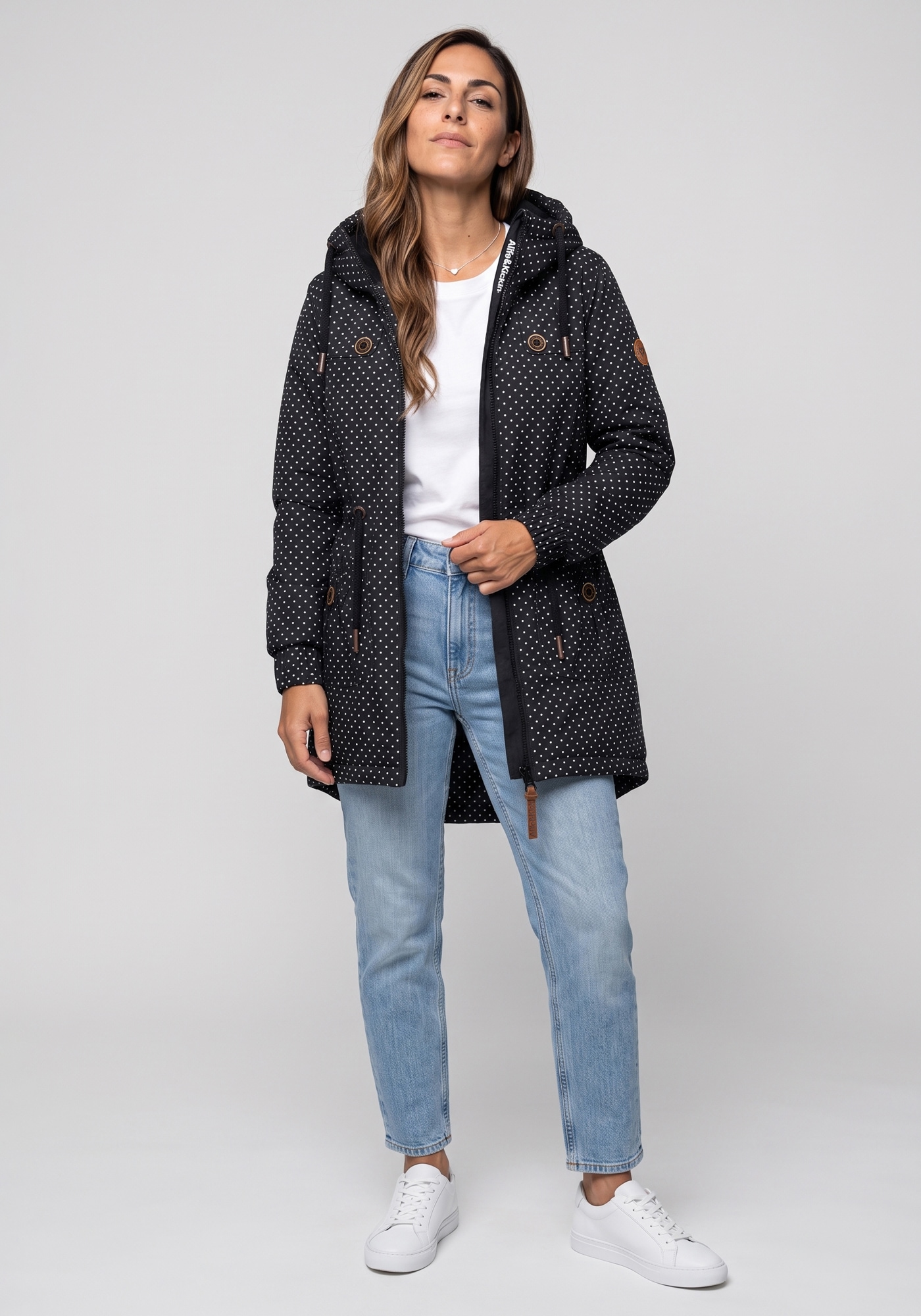 Alife & Kickin Veste d'extérieur »CHARLOTTEAKB« avec capuche parka doublée, veste à capuche cintrée par cordon