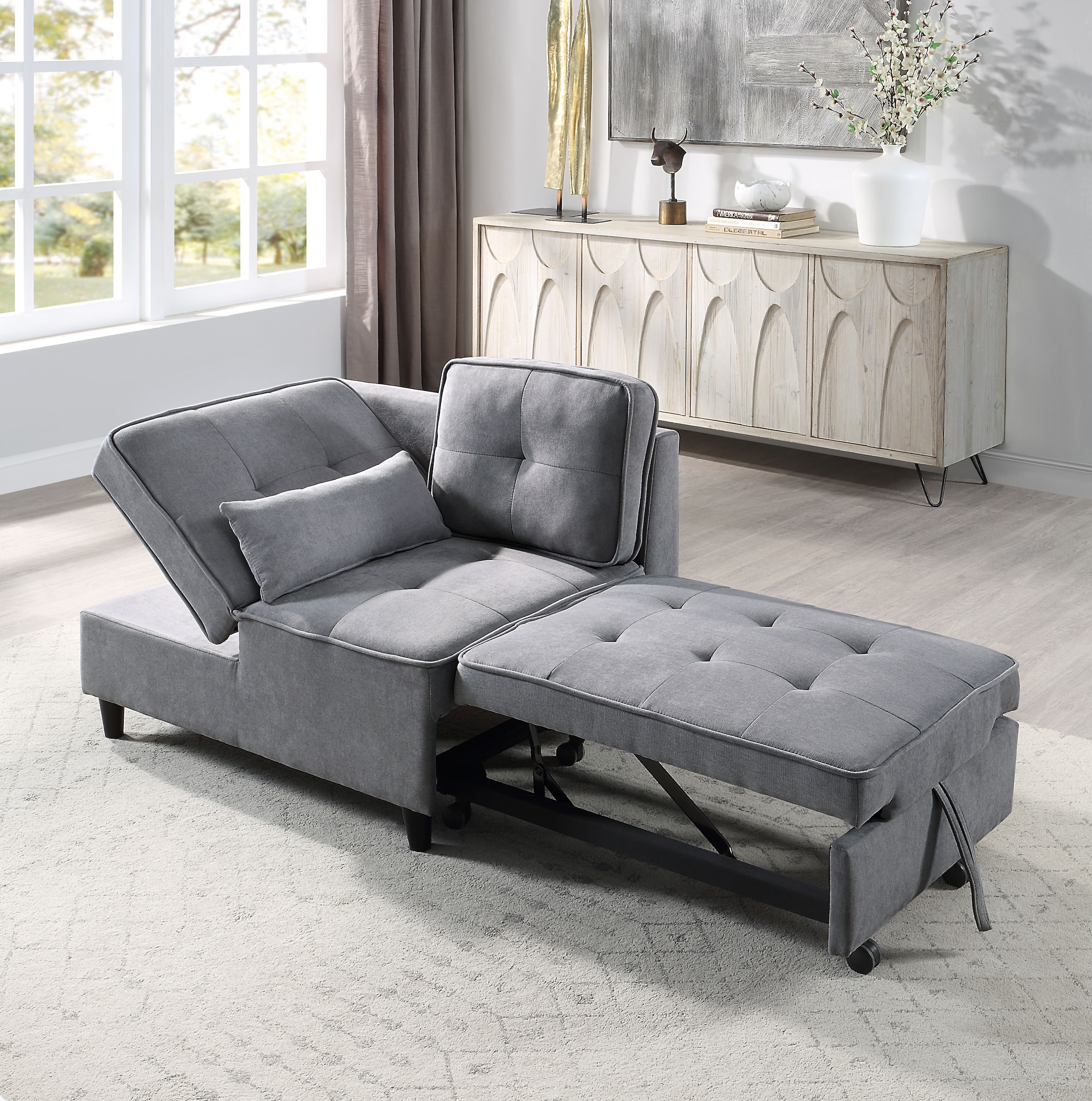 Image of ATLANTIC home collection Schlafsofa "Freddy" wandelbar zum Loungesessel, Relaxliege und Gästebett, inkl. Kissen