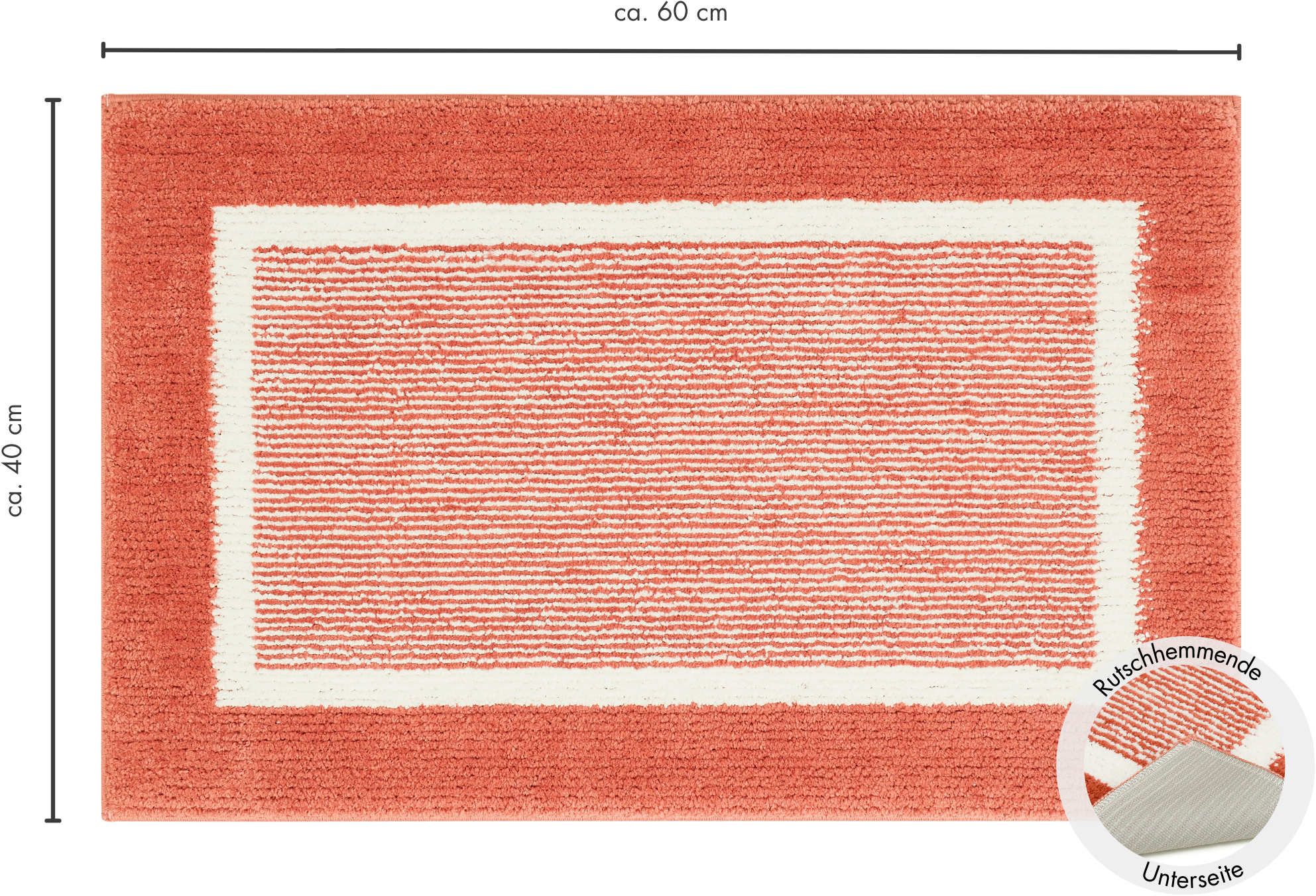 Andiamo Tapis de bain »Maui« Höhe 15 mm gestreift, mit Bordüre, auch als 2er Set erhältlich