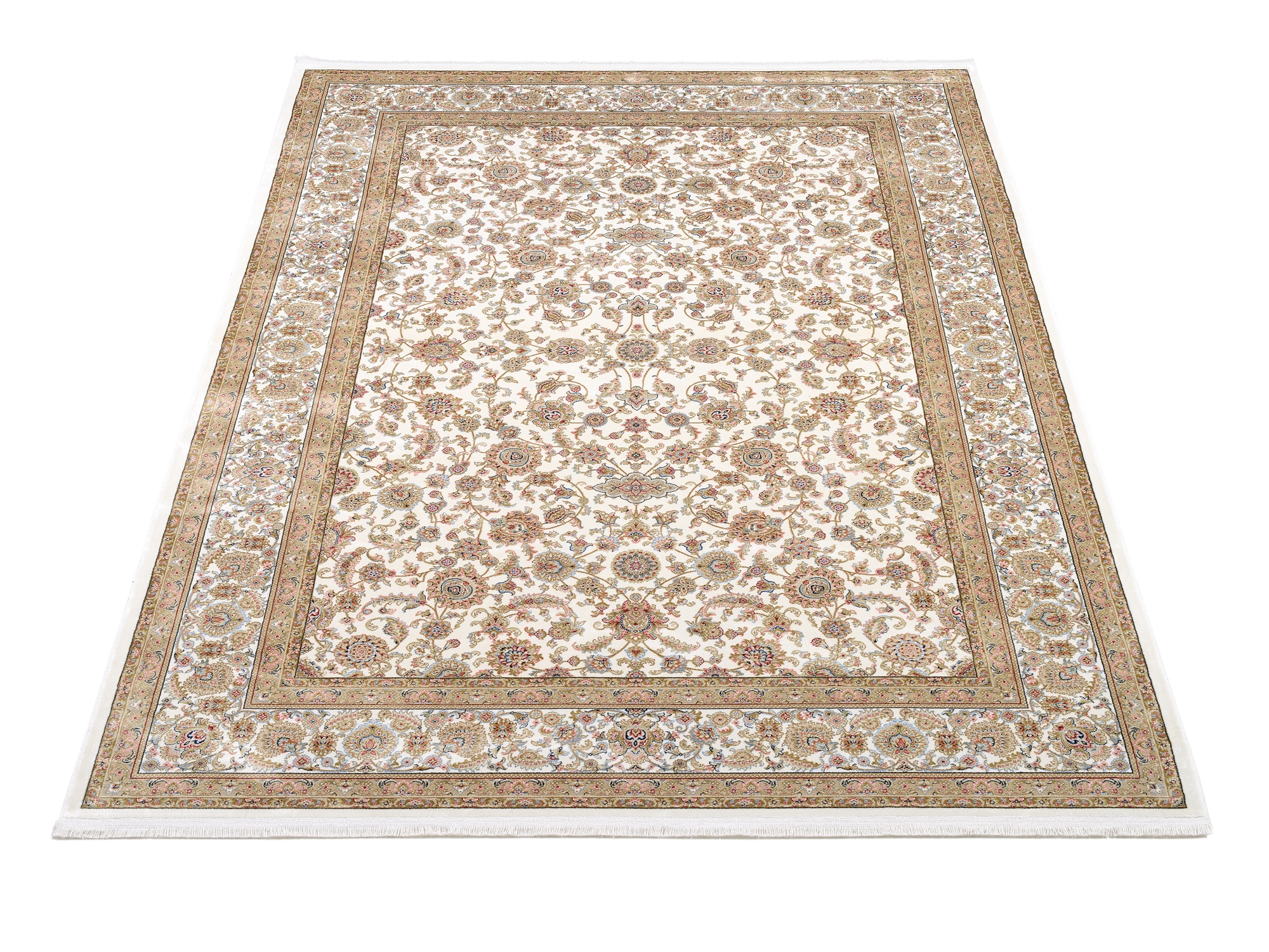 Image of OCI DIE TEPPICHMARKE Teppich "INSPIRATION KESHAN" rechteckig 12 mm Höhe Glanz Viskose, mit Fransen, Hoch Tief Struktur, Vintage, Wohnzimmer