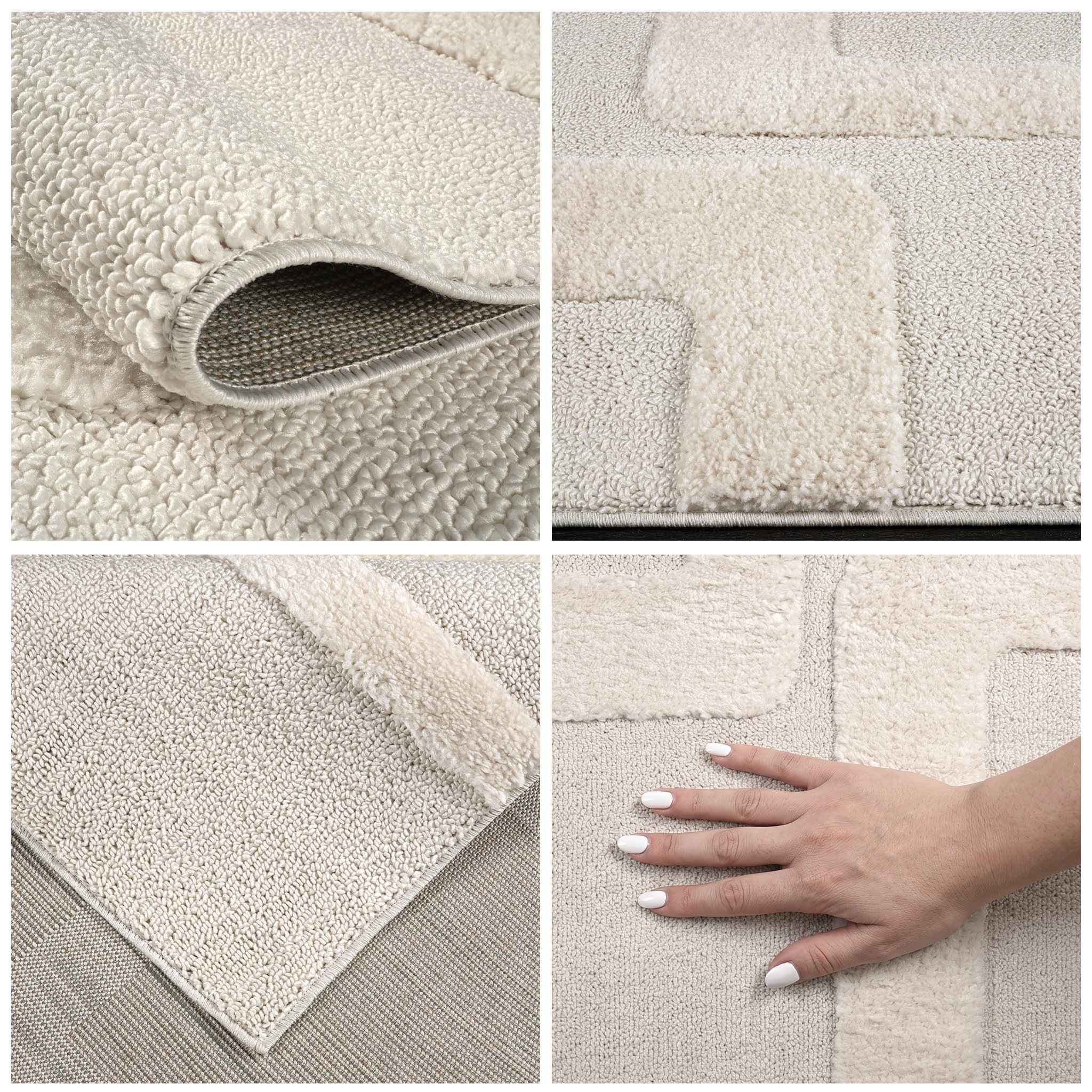 GOODproduct Teppich »Modea, geometrisches Muster« rechteckig 20 mm Höhe Ton-in-Ton, Hoch-Tief, weich, Wohnzimmer, Schlafzimmer