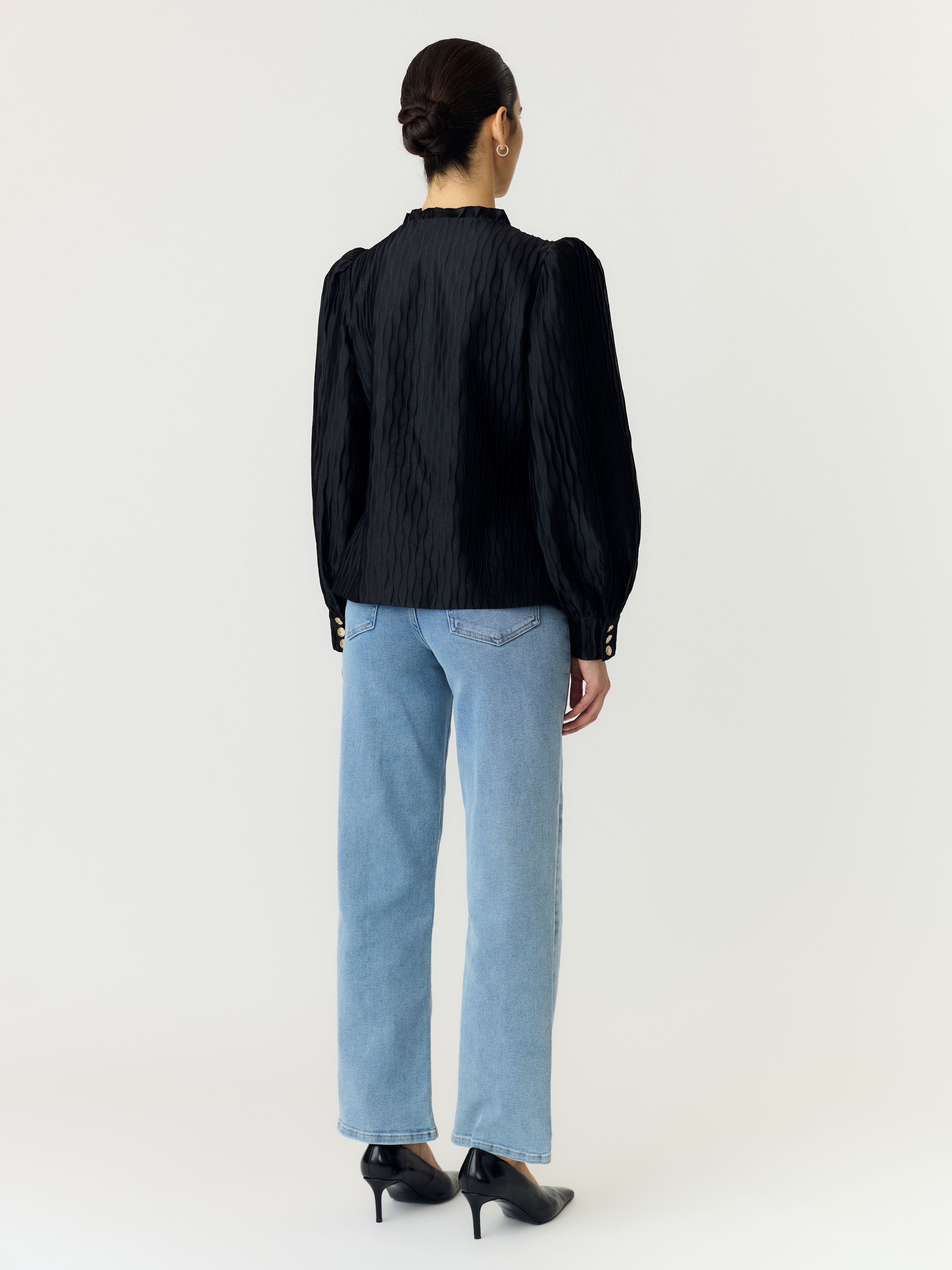 Y.A.S Langarmbluse »YASRIPPLE LS V-NECK SHIRT S. NOOS« Polyester