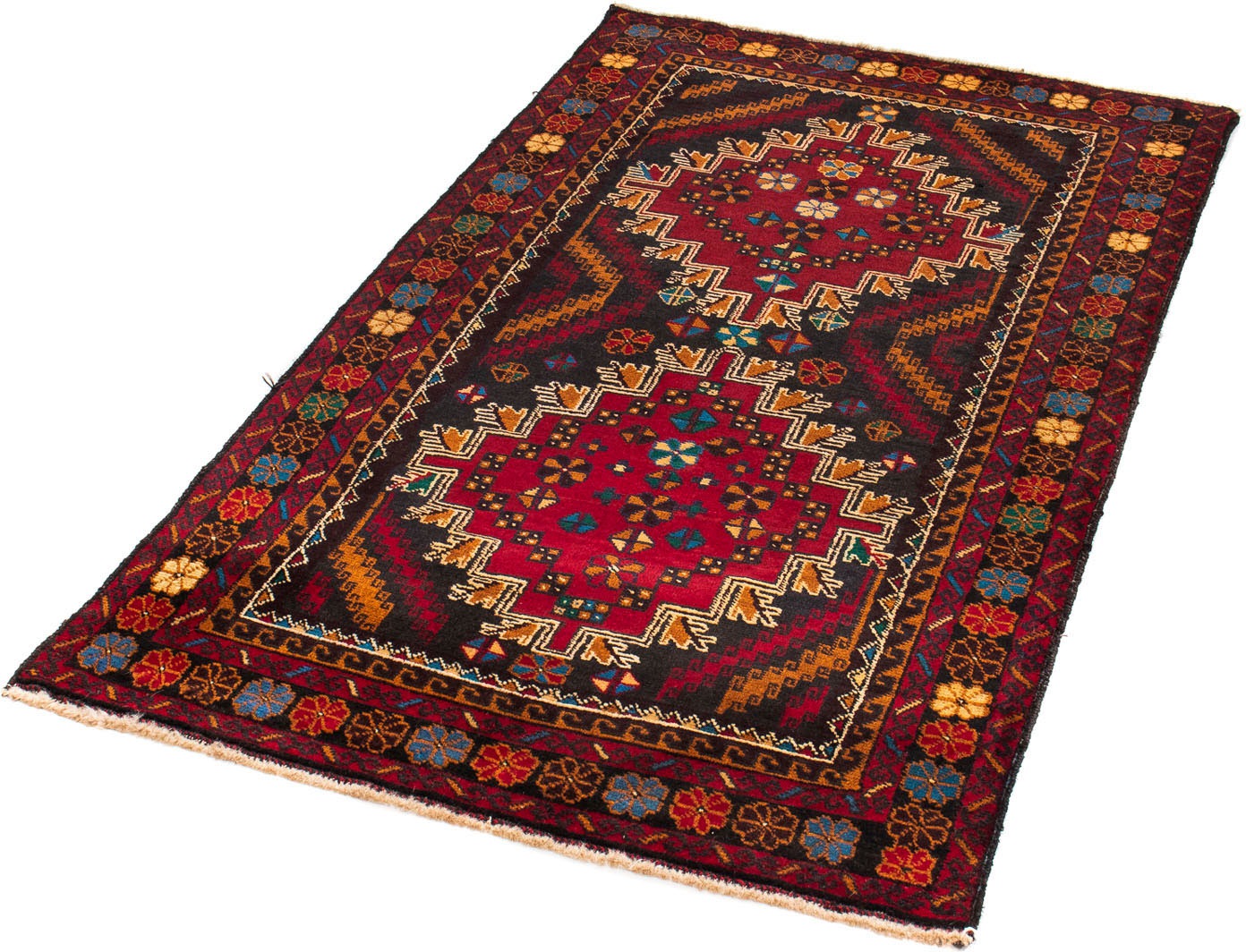 Image of morgenland Orientteppich »Belutsch - 161 x 88 cm - dunkelrot«, rechteckig, 8 mm Höhe, Wohnzimmer, Handgeknüpft, Einzelstück mit Zertifikat bei Ackermann Versand Schweiz