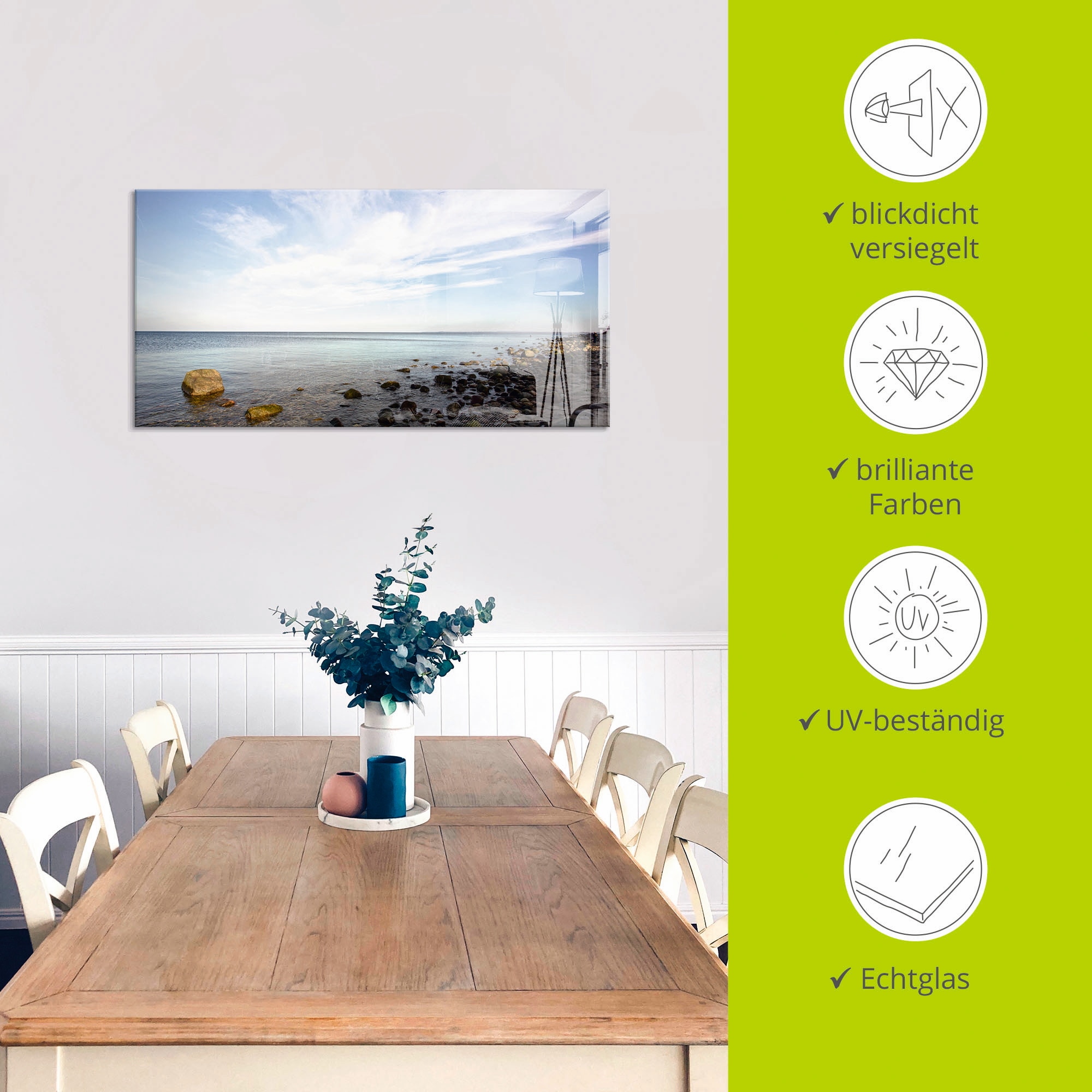 Artland Tableau en verre »Brodtener Ufer« 1 cuis tlg. in verschiedenen Grössen