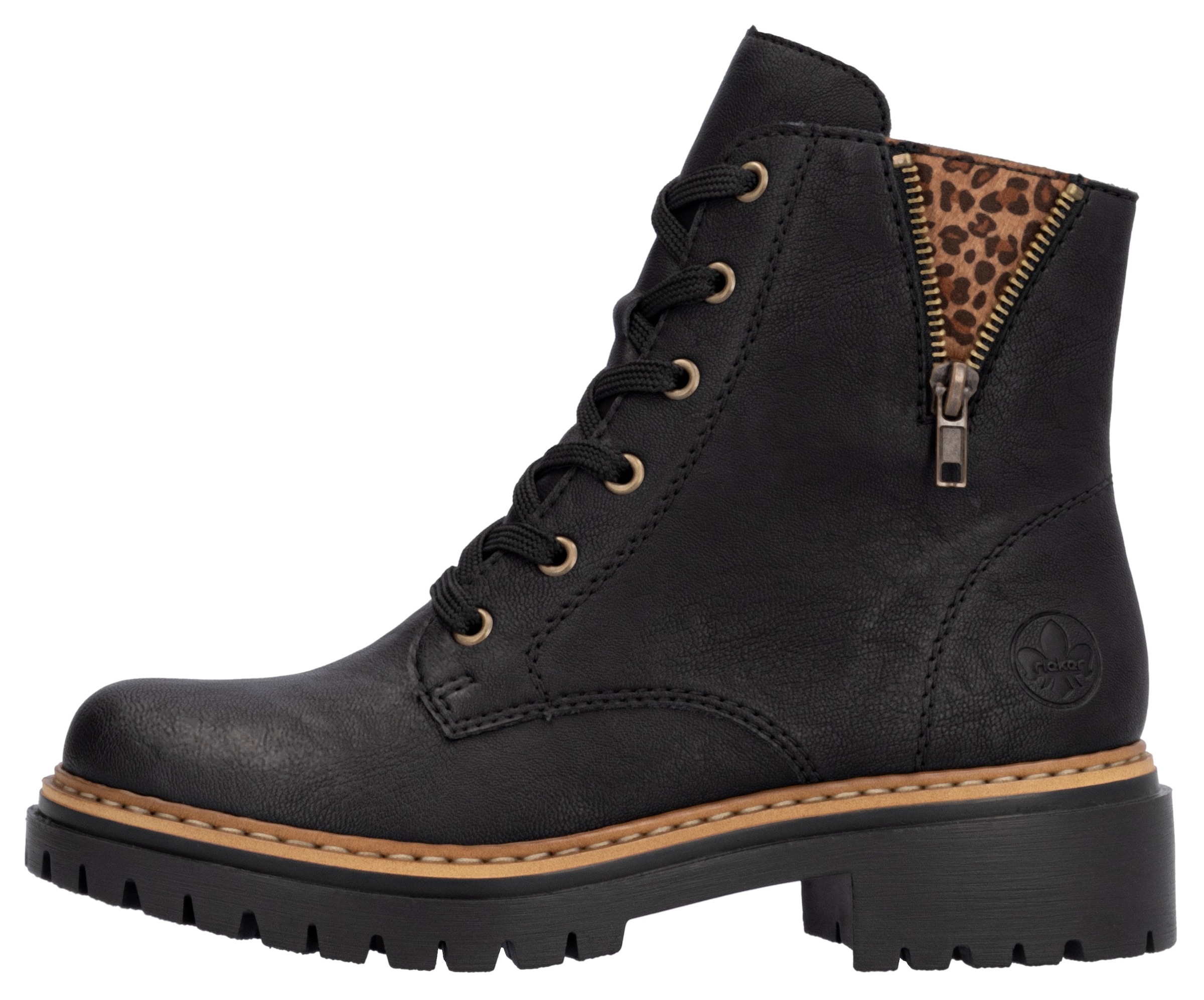 Rieker Bottes à lacets  , Schnürboots, Blockabsatz, mit praktischem Innenreissverschluss