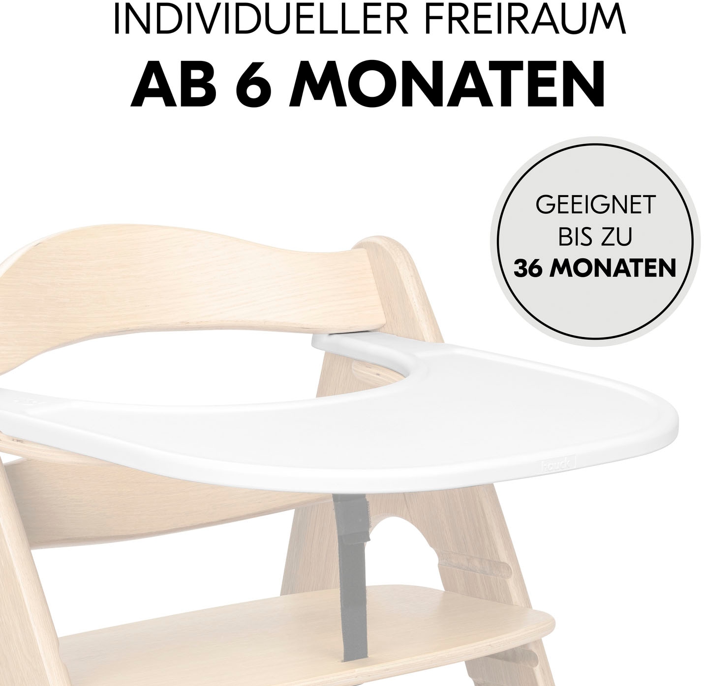 Hauck Plateau de chaise haute »Arketa Click Tray, White« aus recyceltem Material