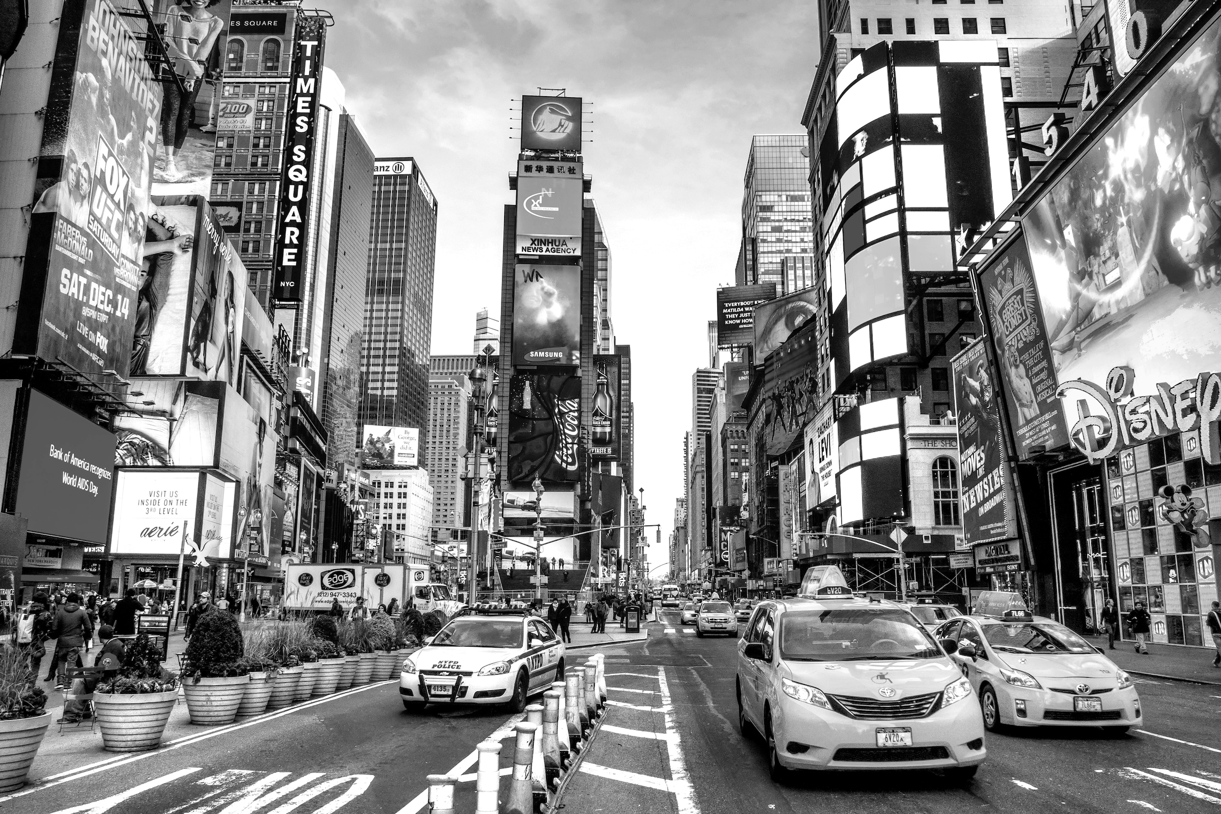 Image of Papermoon Fototapete "New York Time square Schwarz & Weiss"