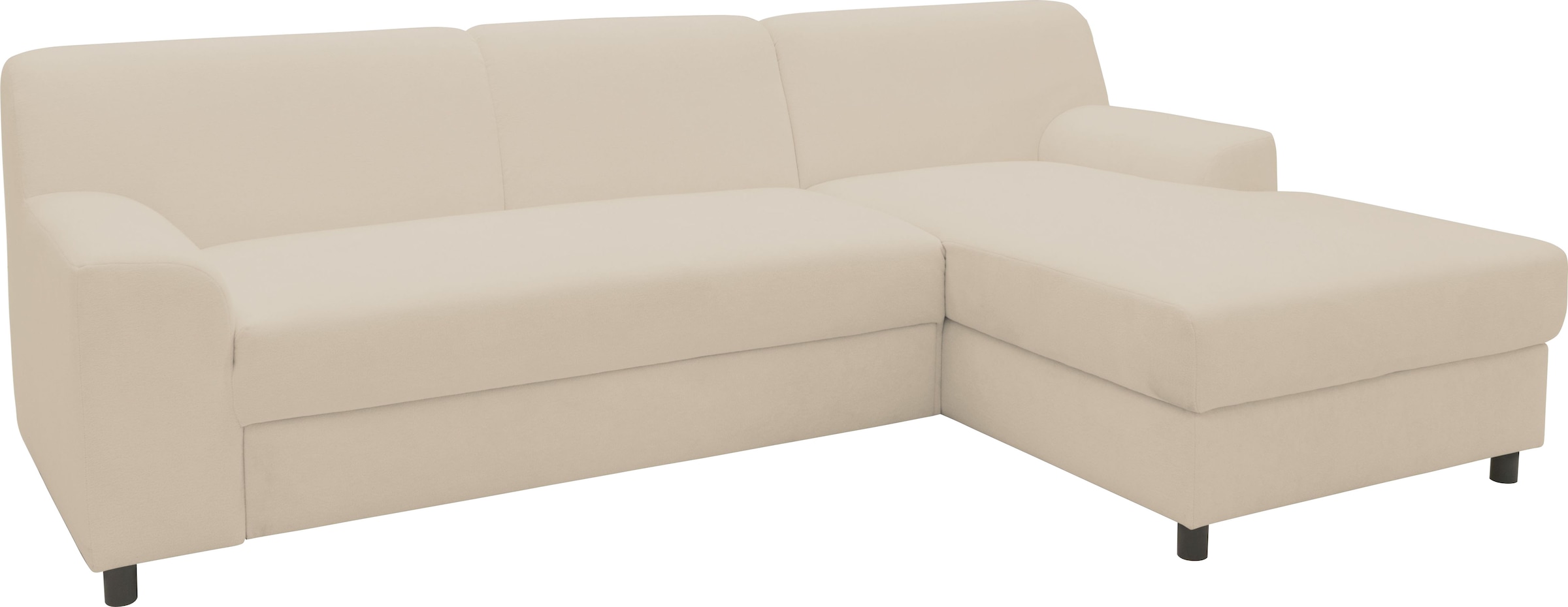 DOMO collection Ecksofa »Turah 2, L-Form, in Cord u. wasserabweisender Microfaser, Federkern«, B/T/H: 241/146/79 cm, incl. Zierkissen, wahlweise mit Bettfunktion