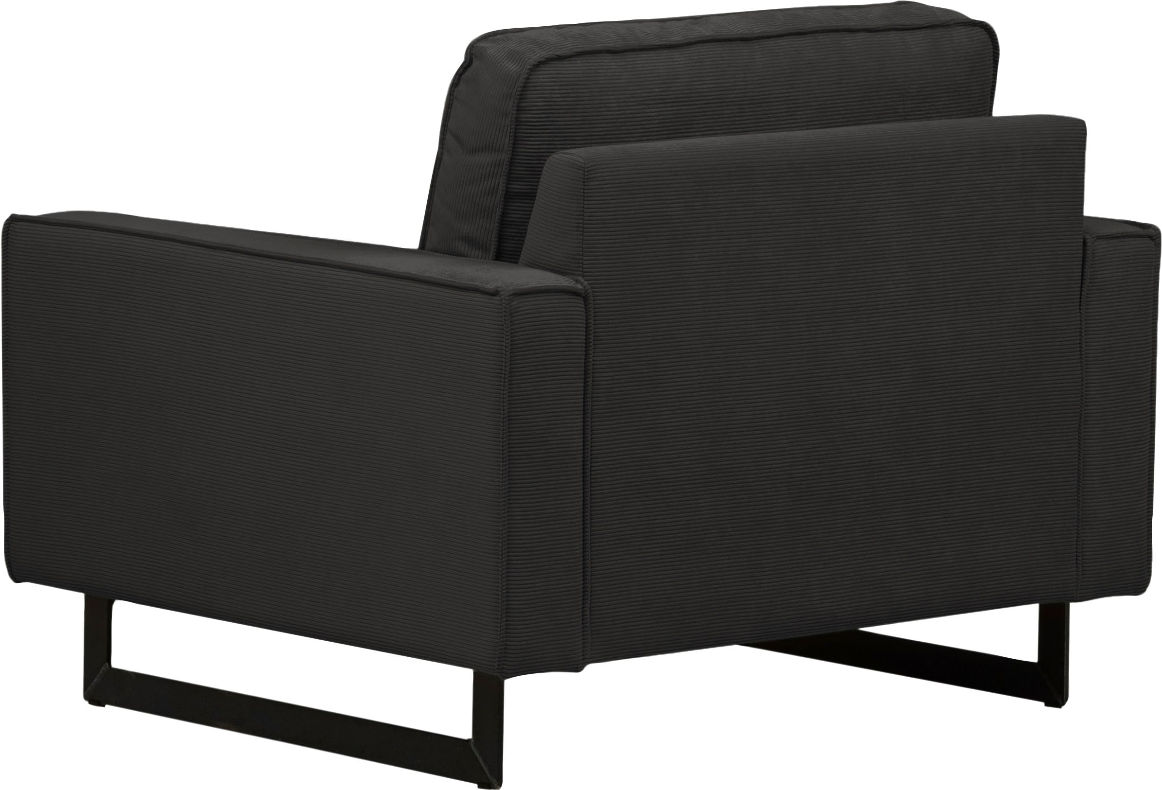 Places of Style Loveseat »Pinto 105 cm, Cord, Chenille, Lederoptik«, mit Keder, Metallfüssen und auch in Cord Bezug erhältlich