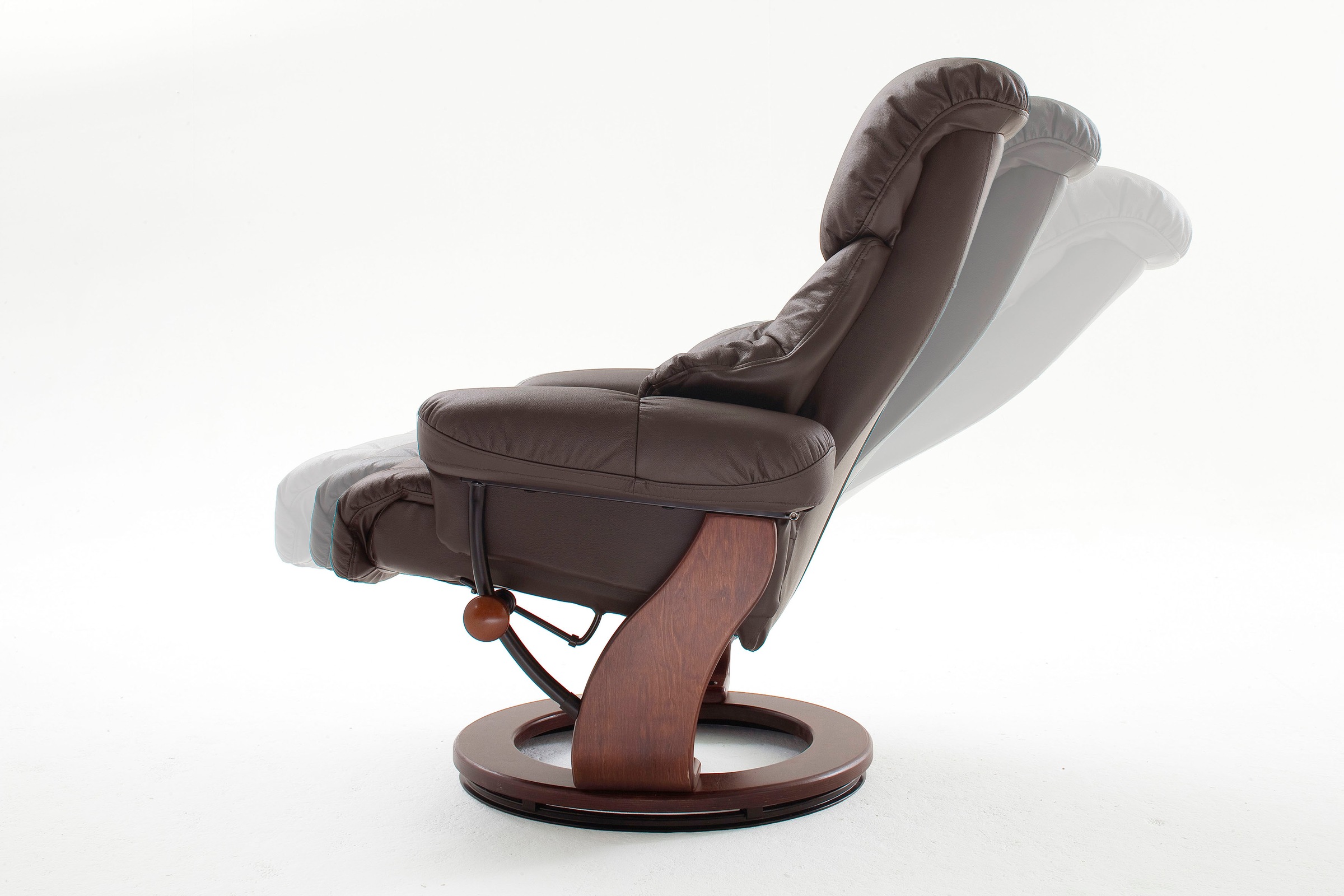MCA furniture Relaxsessel Calgary Sessel mit Hocker Bezug Leder braun