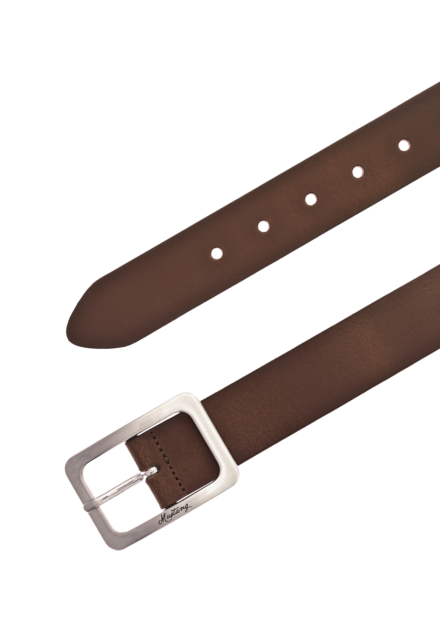 MUSTANG Ledergürtel, Eckige, mattfarbene Schliesse, 3,5 cm