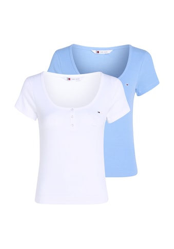 T-Shirt »TJW 2PACK HENLEY SS RIB TEE«, (Packung, 2er-Pack), mit Tommy Jeans Markenlabel