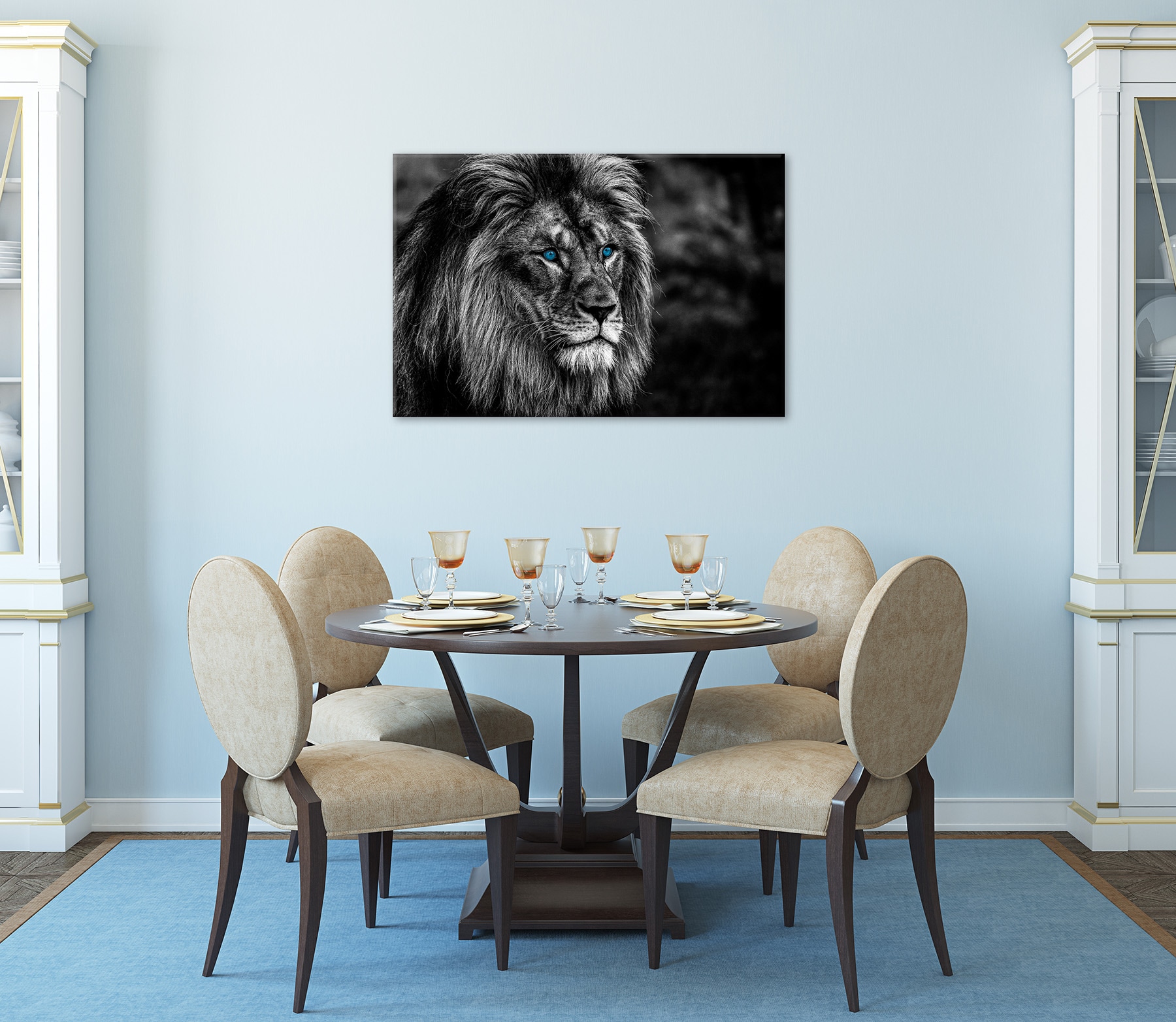 Bönninghoff Tableau sur toile »Wandbild LÖWE 60x90 cm – Leinwandbild Keilrahmen Deko modern« Lion 1 cuis tlg. tendu sur châssis