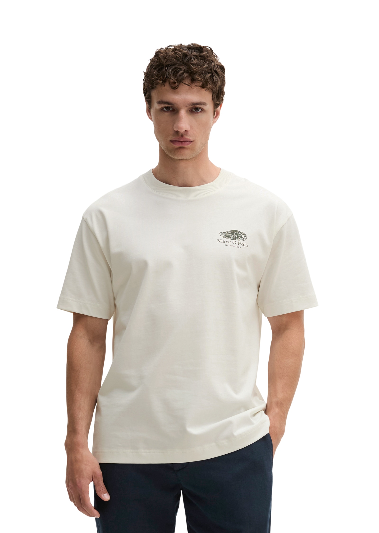 Marc O'Polo T-Shirt loose mit maritinem Rückenprint