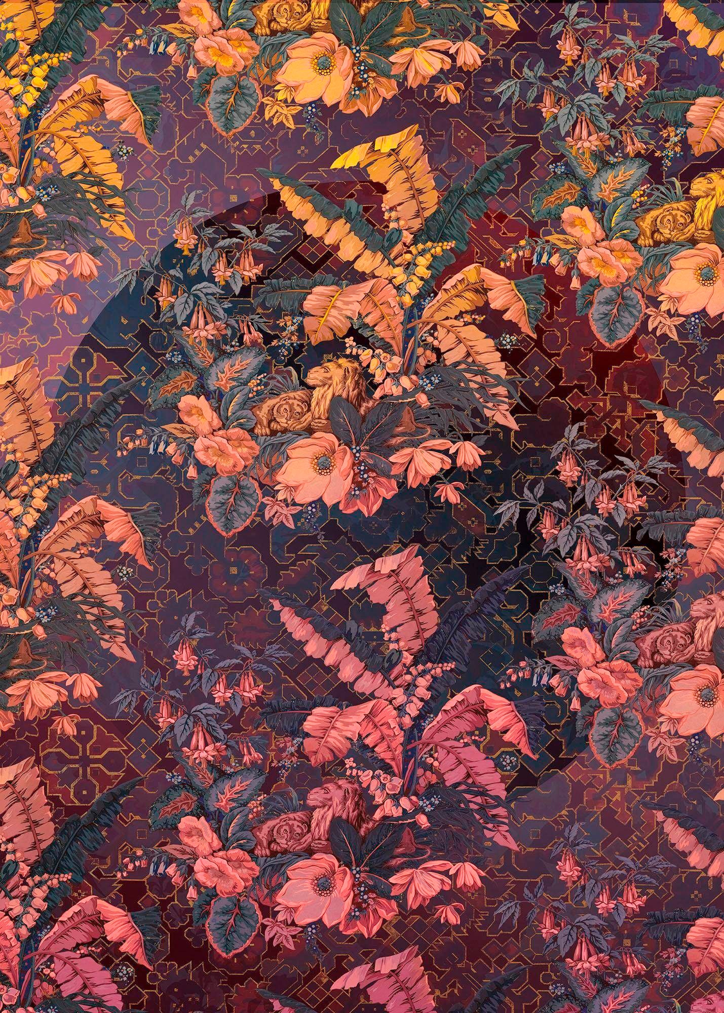 Image of Komar Vliestapete "Digitaldruck Vlies - Orient Violet - Grösse 200 x 270 cm" bedruckt glatt Wohnzimmer, Schlafzimmer