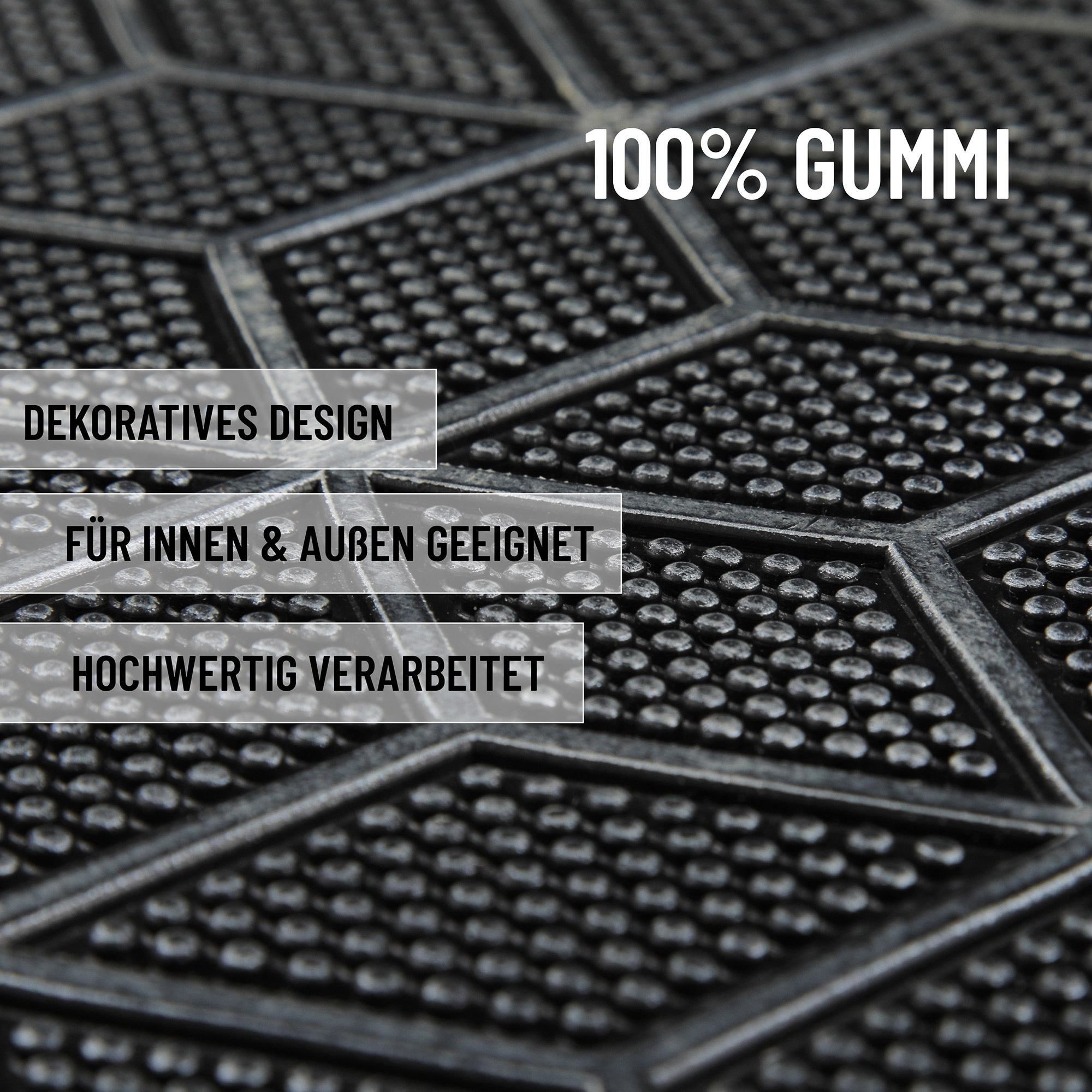 Wecon home Fussmatte »Bossa Groove«, rechteckig, 4 mm Höhe, Gummi, pflegeleicht, abwaschbar, rutschfest, geometrisches Muster