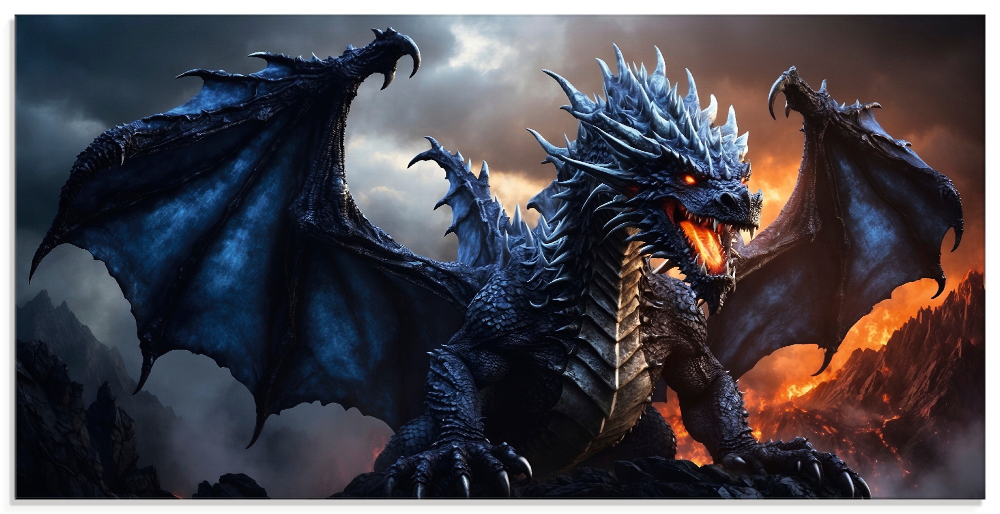 Image of Artland Glasbild "Im Reich des Drachen IX" klassische Fantasie 1 Stk. tlg. in verschiedenen Grössen