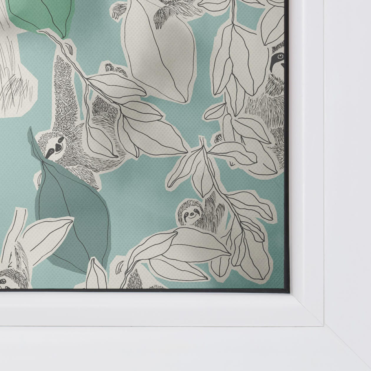 LICHTBLICK ORIGINAL Fensterfolie »Fensterfolie selbstklebend, Sichtschutz, Sloths on turquoise - Grün«, 1 St., blickdicht, glattstatisch haftend