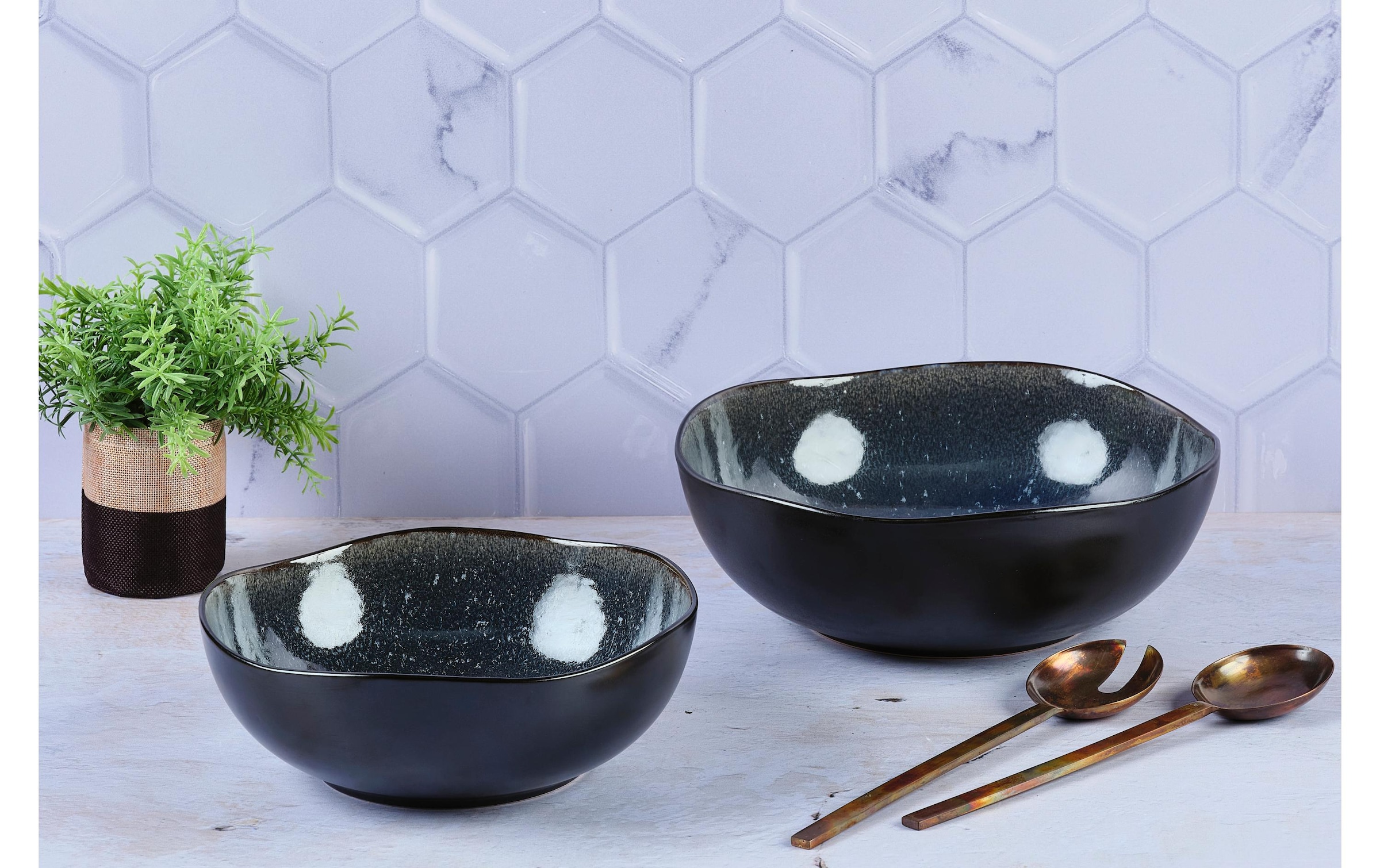   Salatschüssel »Björn Iris 2er-Set« 2 Stk. aus Steinzeug