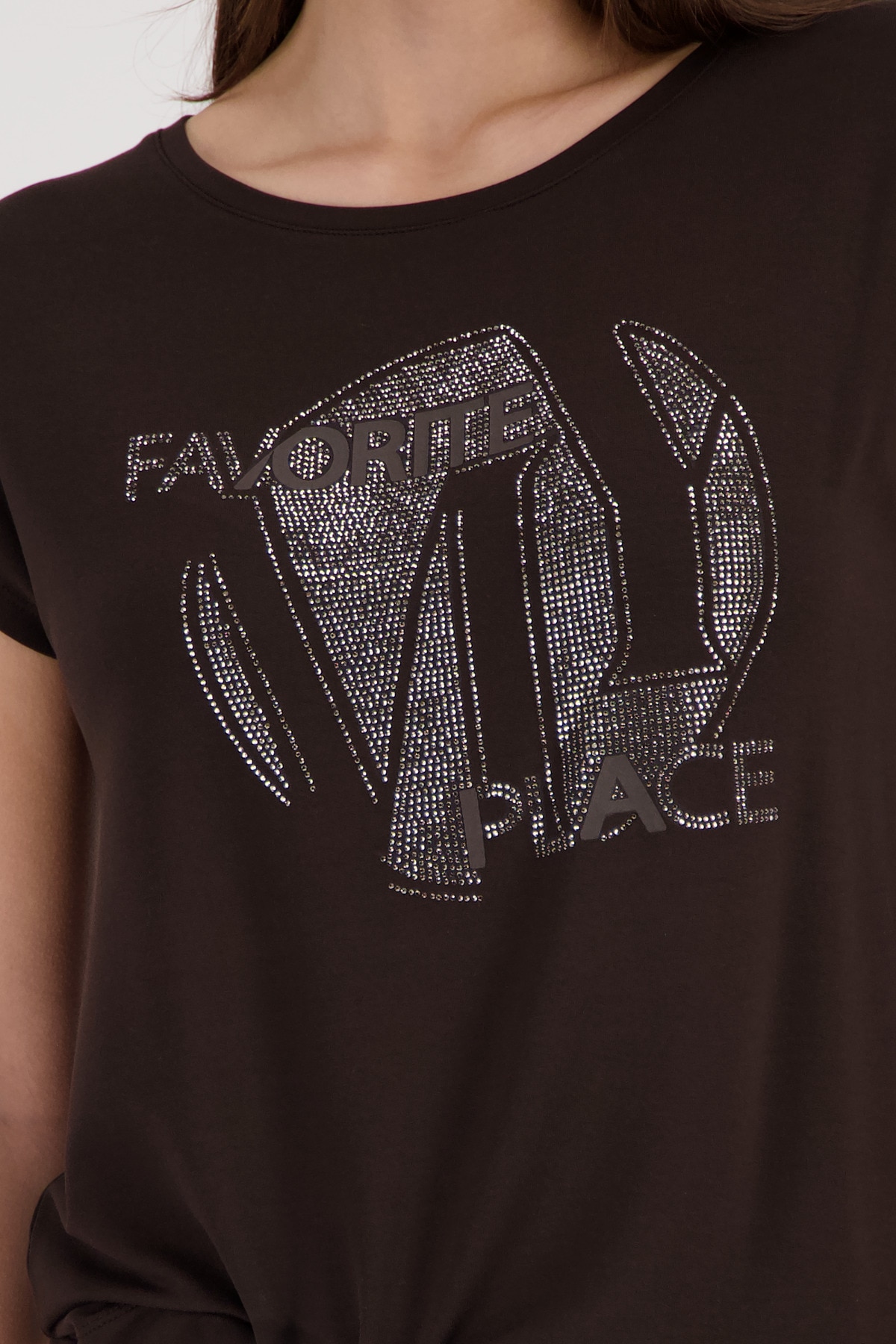 Monari T-Shirt »Shirt Schmuck« Regular fit mit Strasssteinen