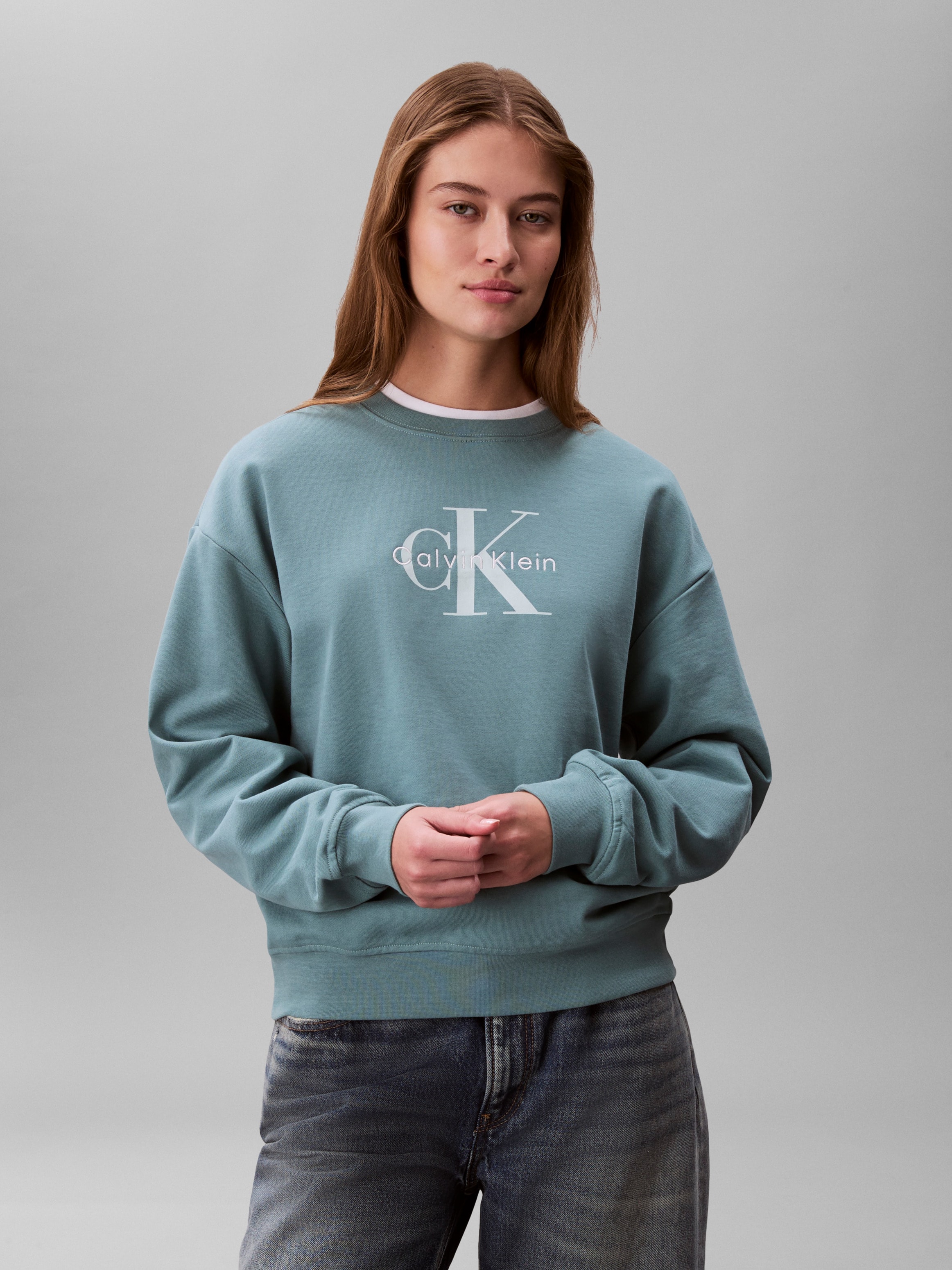 Calvin Klein Sweat-shirt »LS MONOLOGO FRENCH TERRY RLXD CR«, , inscription logo
