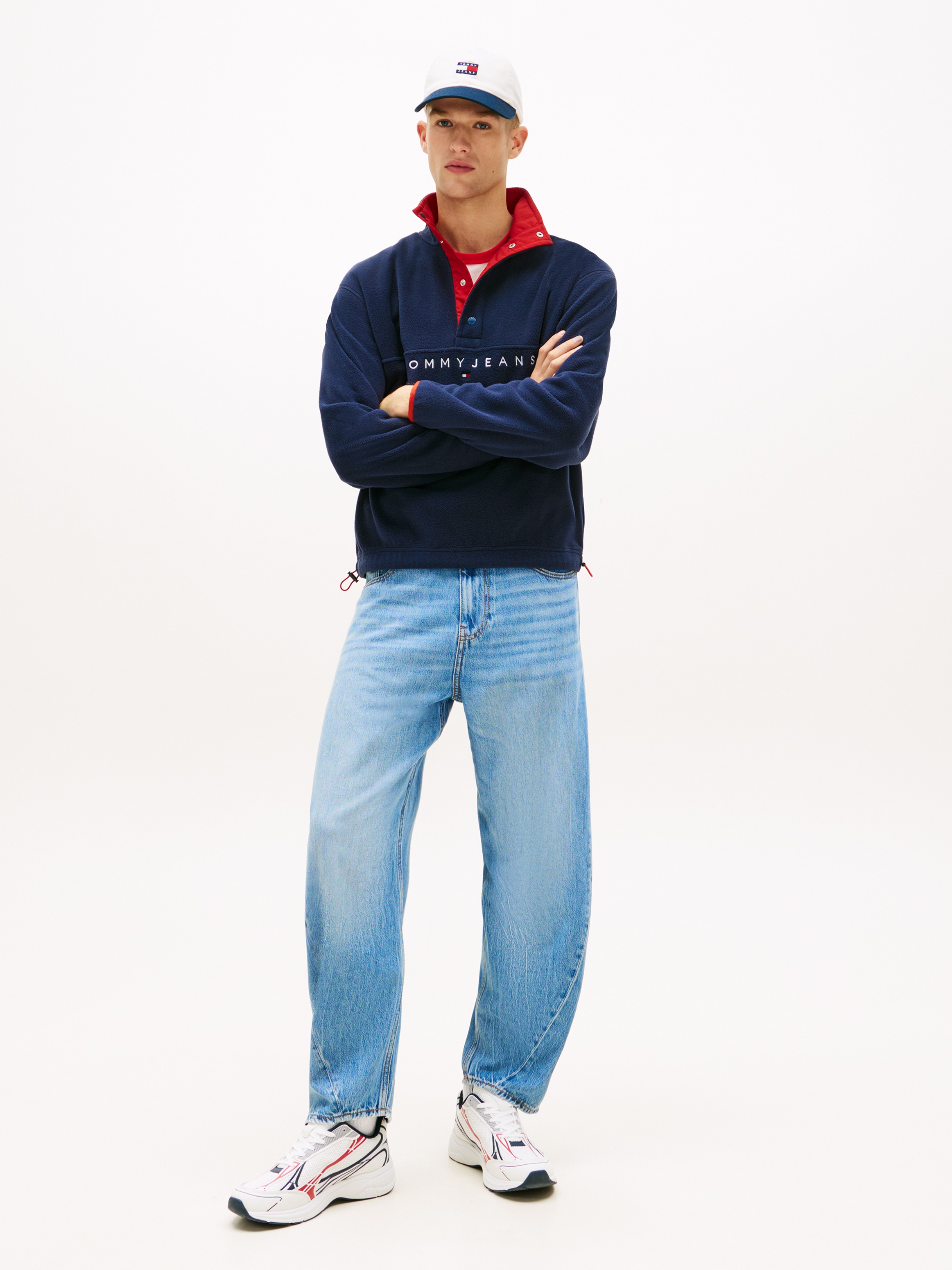 Tommy Jeans Pull en polaire »RRELAXED POP LINEAR MOCK POLAR FLEECE«, coupe décontractée avec col montant
