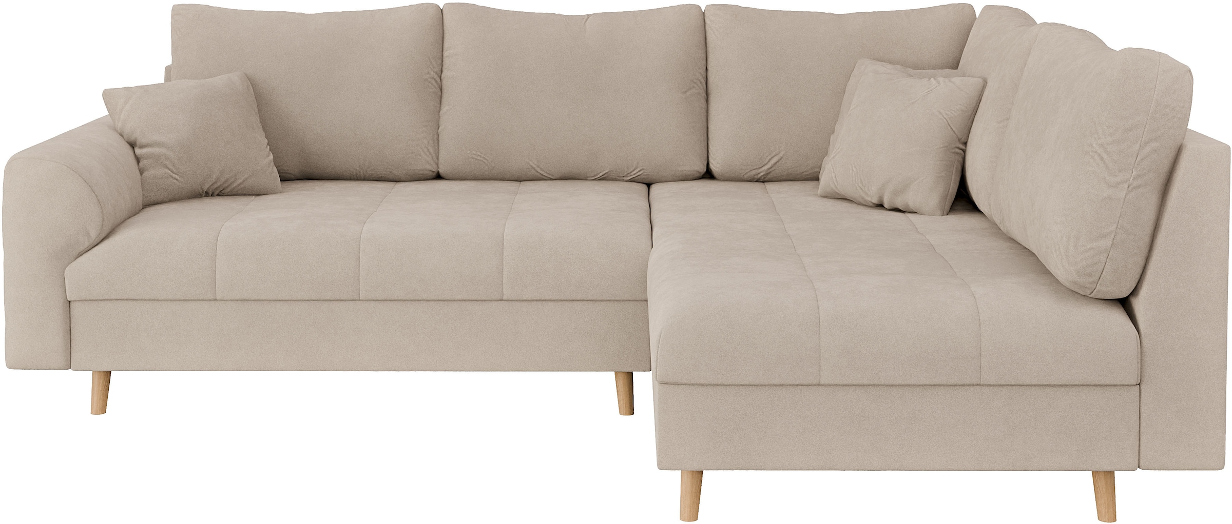 Home affaire Ecksofa »CHARRE L-Form mit Ottomane, Masse B/T/H: 231/161/81 cm« feine Steppung, lose Rücken- und Zierkissen, auch in Cord und Bouclé