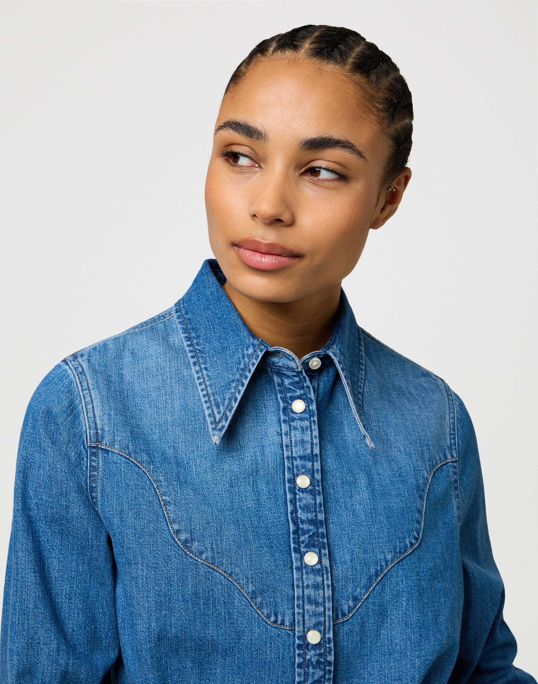 Wrangler Jeansbluse »WRANGLER Jeanshemd Femme Peplum Shirt«