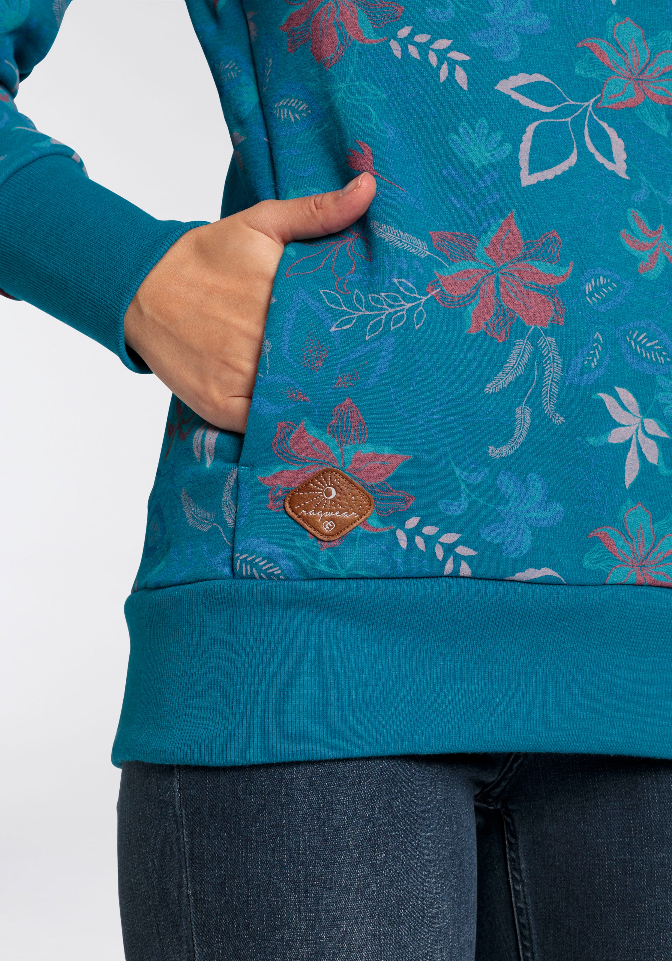 Ragwear Sweater »GRIPY FLOWERS O«, Hoodie mit floralem All Over-Druck