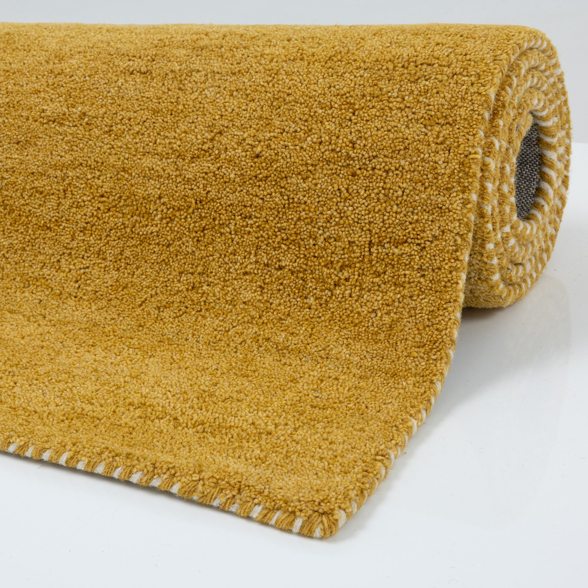 THEKO Wollteppich »Gabbeh Uni, Handgefertigt, meliert, auch als Läufer erhältlich, Wolle« rechteckig 14 mm Höhe Schlafzimmer, Wohnzimmer, Esszimmer, auch als Läufer oder rund