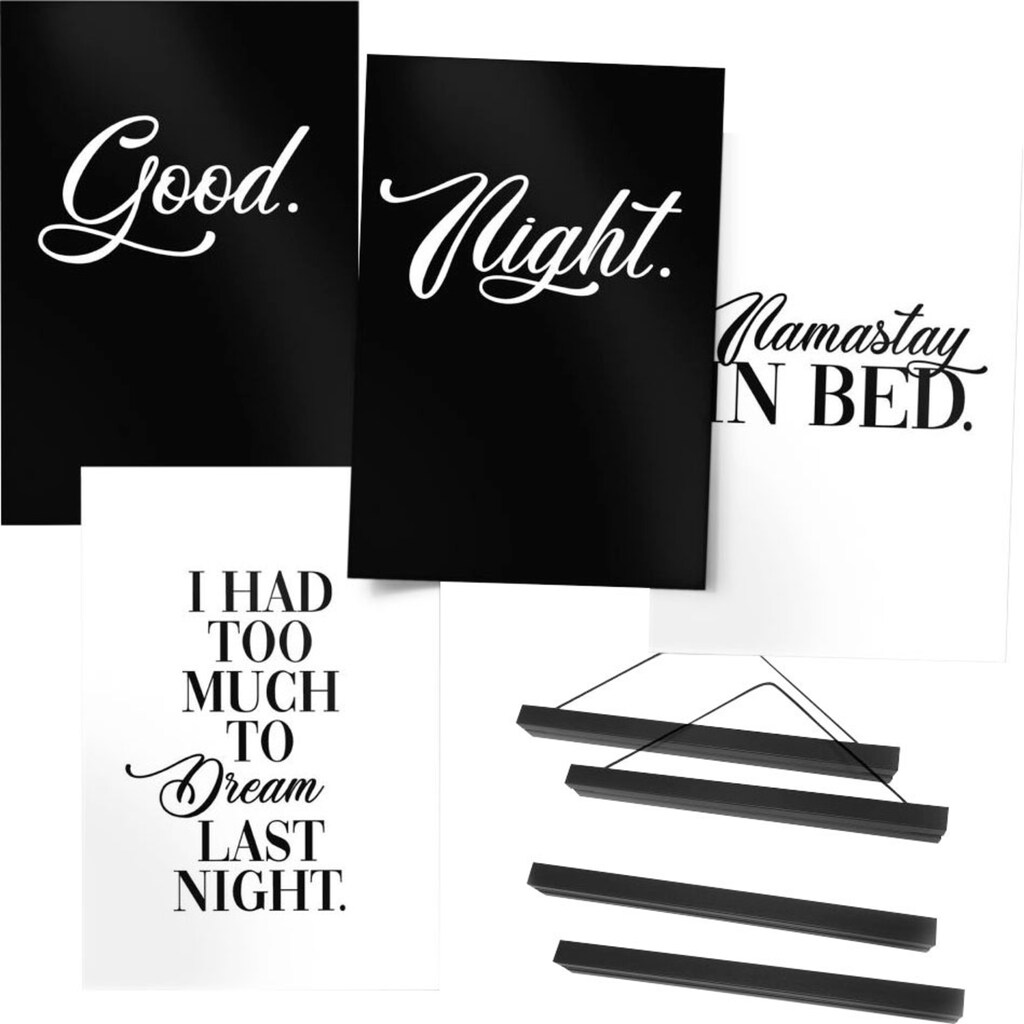 Reinders! Kunstdruck »Good night - Premium Poster 4er Set«, (Set)