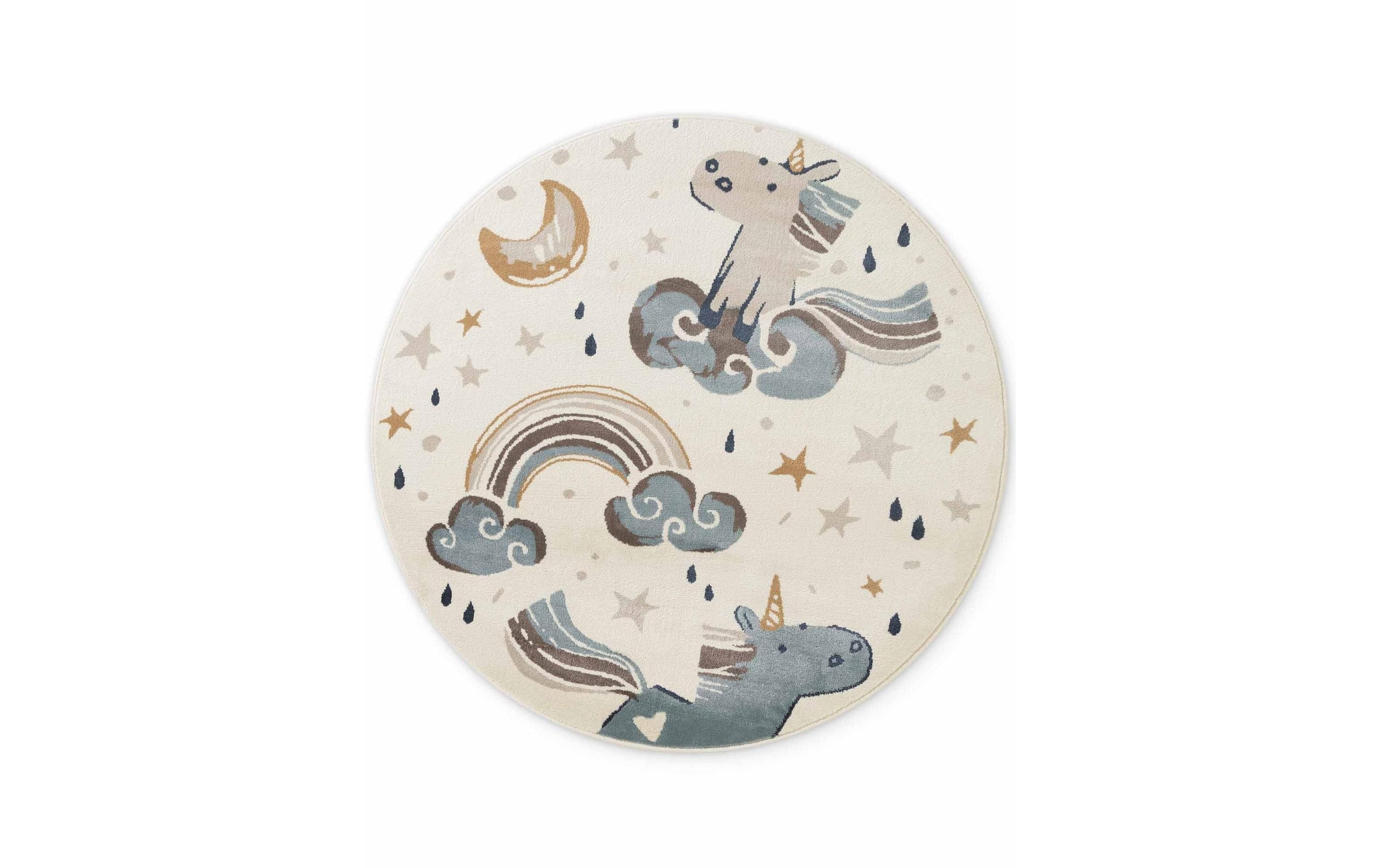 HANSE Home Kinderteppich »Einhorn« rund 10 mm Höhe Pflegeleicht, Weich, Kinderzimmer, Spielteppich, Spielunterlage