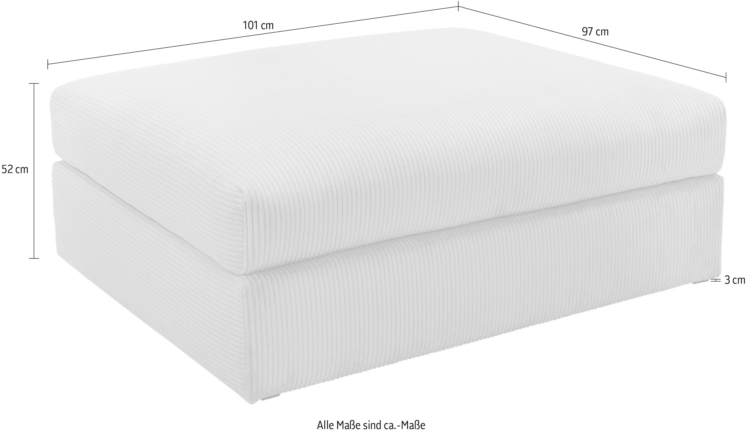 Home affaire Polsterhocker »Soft&Cosy XL«, Mega-Hocker, in Cord oder Chenille-Struktur wählbar