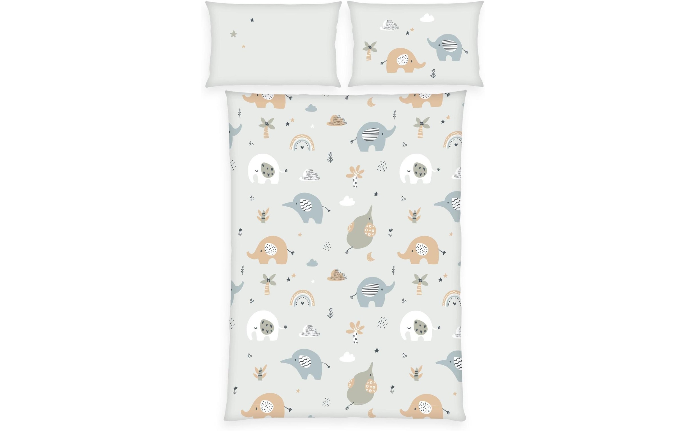 Image of Herding Kinderbettwäsche "BabyBest Elephant" 2 Flanellbettwäsche