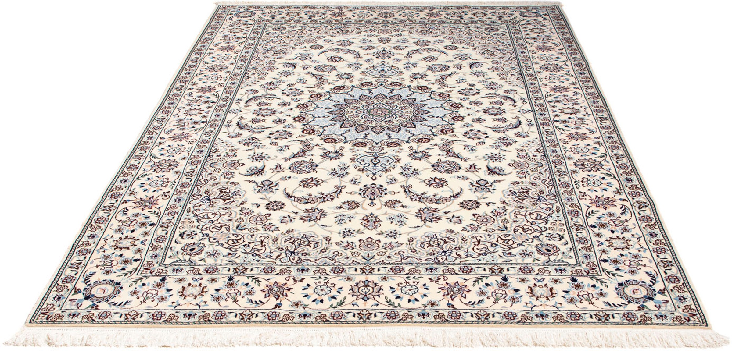 Image of morgenland Orientteppich »Perser - Nain - Premium - 239 x 157 cm - beige«, rechteckig, 6 mm Höhe, Wohnzimmer, Handgeknüpft, Einzelstück mit Zertifikat bei Ackermann Versand Schweiz