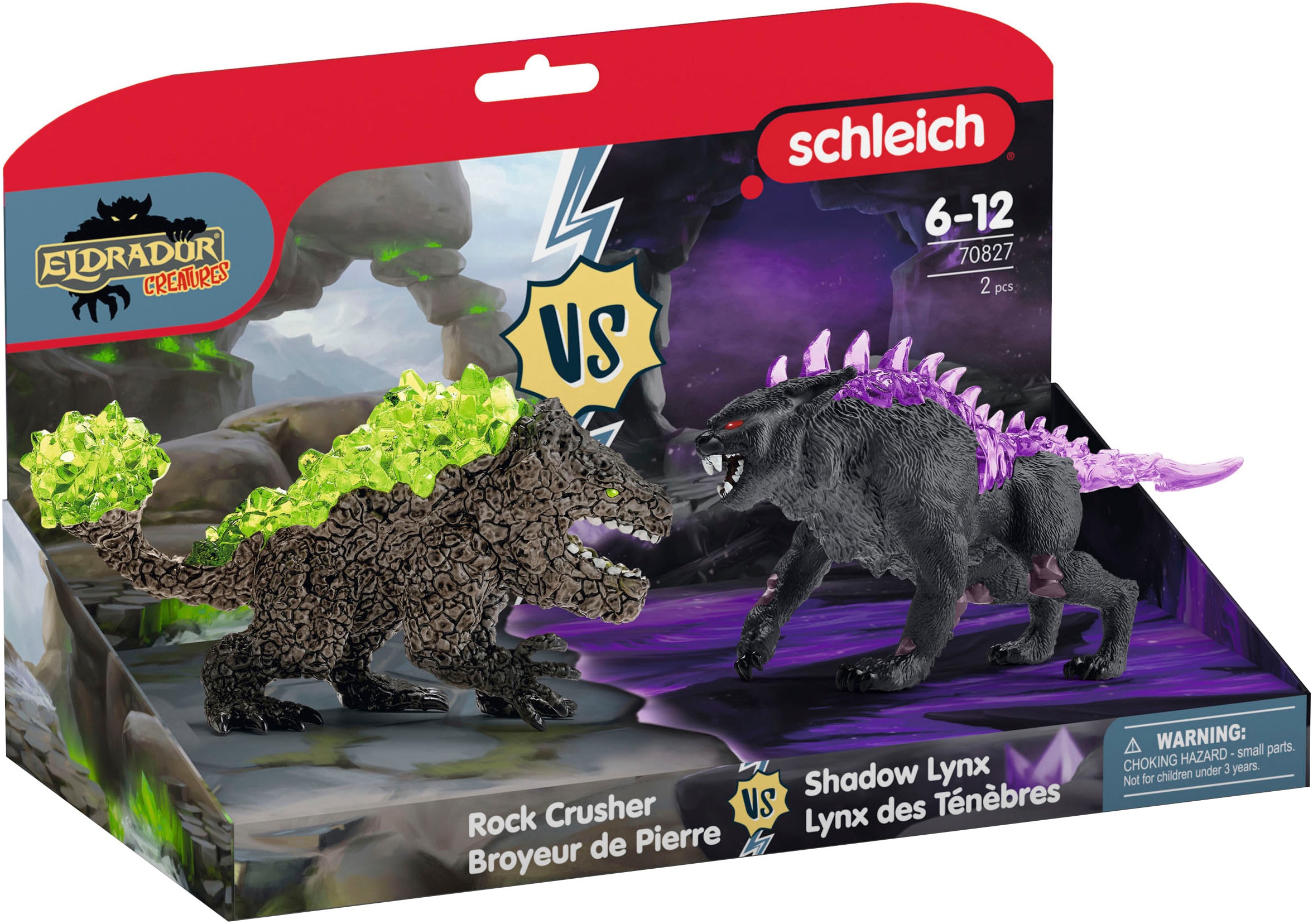 Schleich® Personnage de jeu »ELDRADOR® CREATURES, Schattenluchs vs. Felsbrecher (70827)«