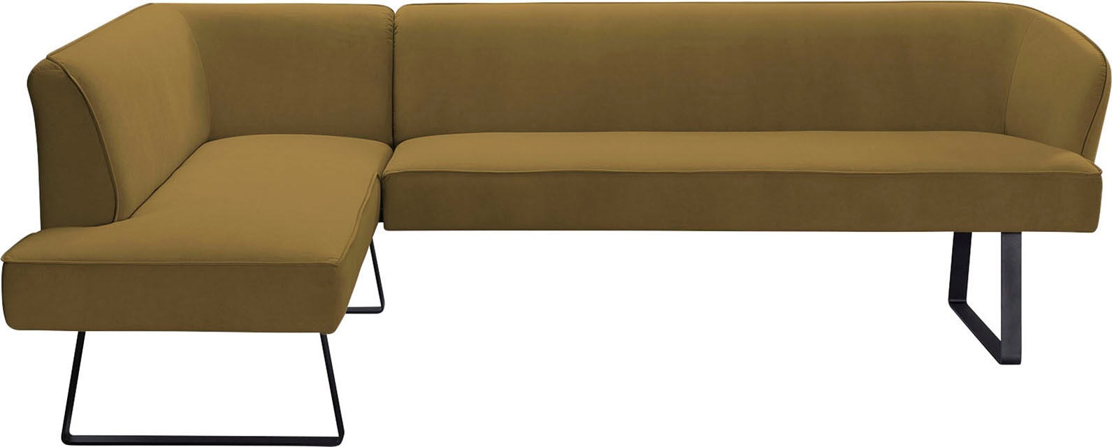 exxpo - sofa fashion Eckbank »Americano«, mit Keder und Metallfüssen, Bezug in verschiedenen Qualitäten