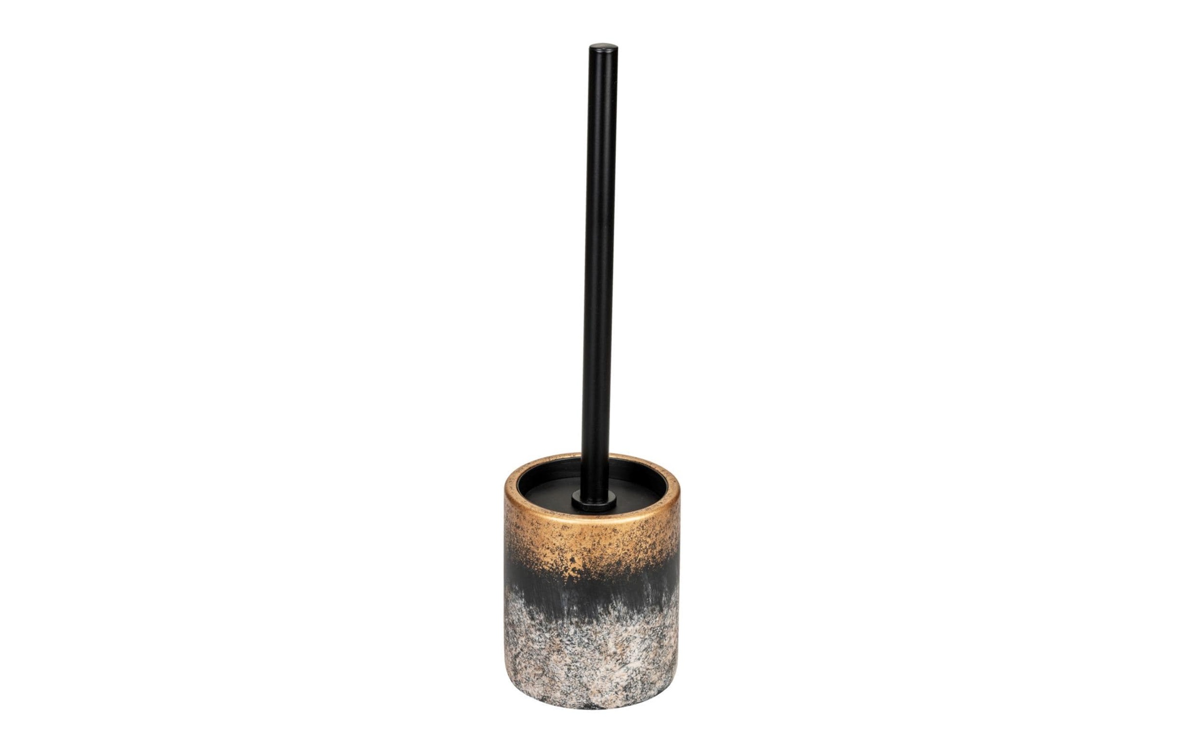 Image of WENKO WC-Garnitur "Lacona Gold/Grau/Schwarz" Set aus Beton Kunststoff