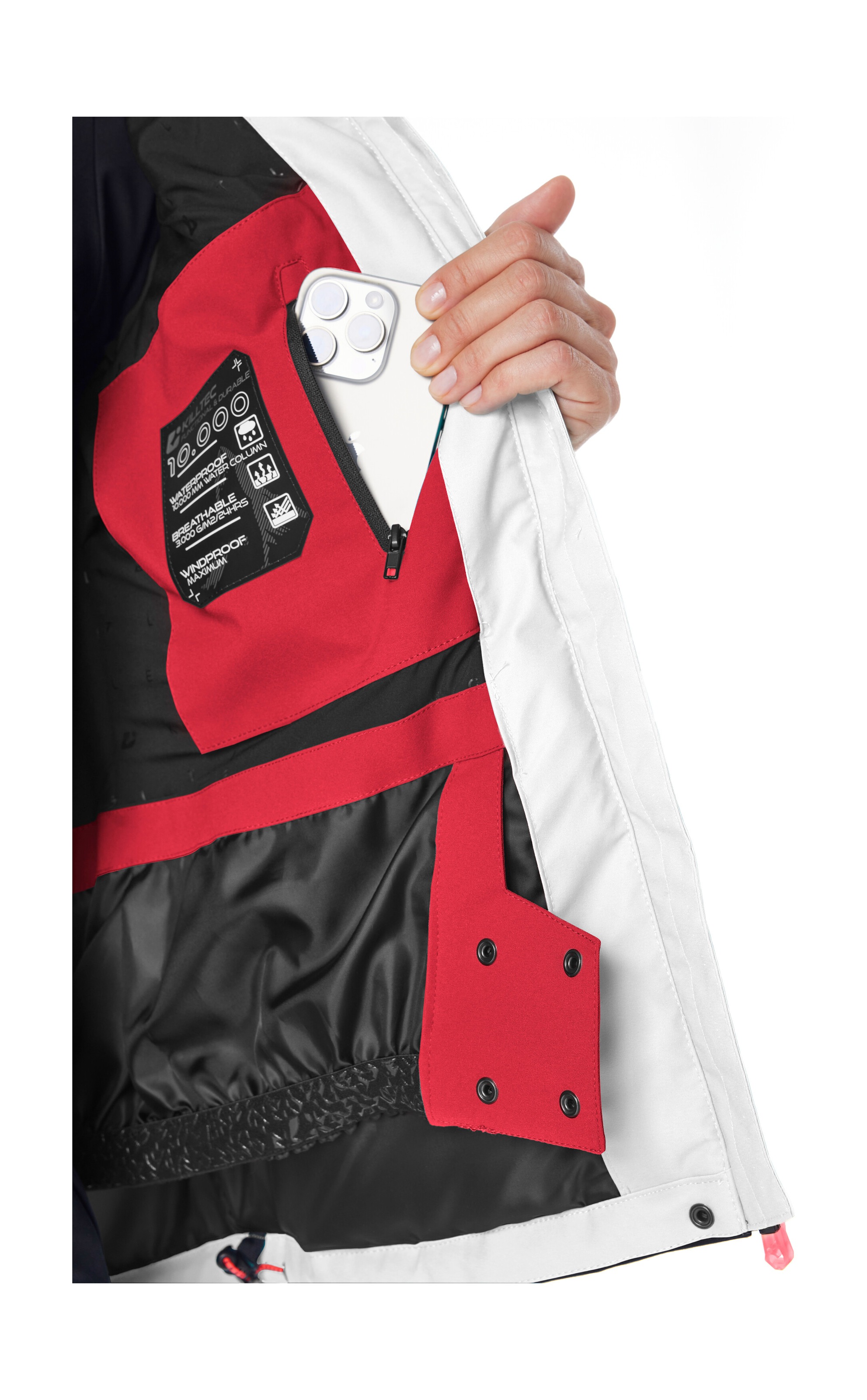 Killtec Skijacke »KSW 67 WMN SKI JCKT« Damen Skijacke: wasserdicht, atmungsaktiv, abnehmbare Kapuze
