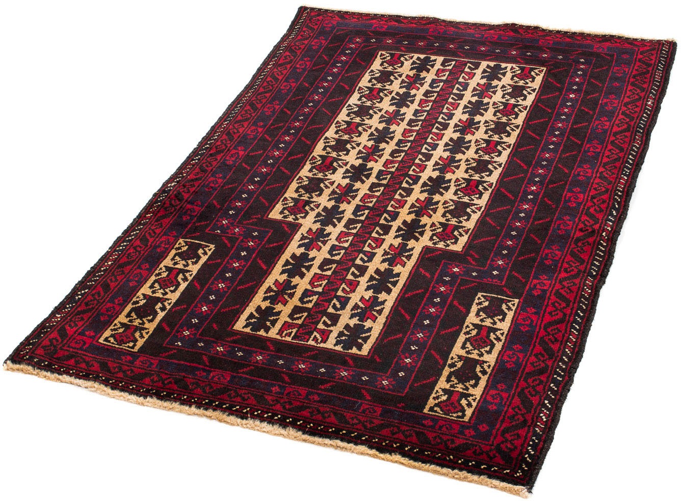 Image of morgenland Orientteppich »Belutsch - 138 x 87 cm - dunkelrot«, rechteckig, 8 mm Höhe, Wohnzimmer, Handgeknüpft, Einzelstück mit Zertifikat bei Ackermann Versand Schweiz
