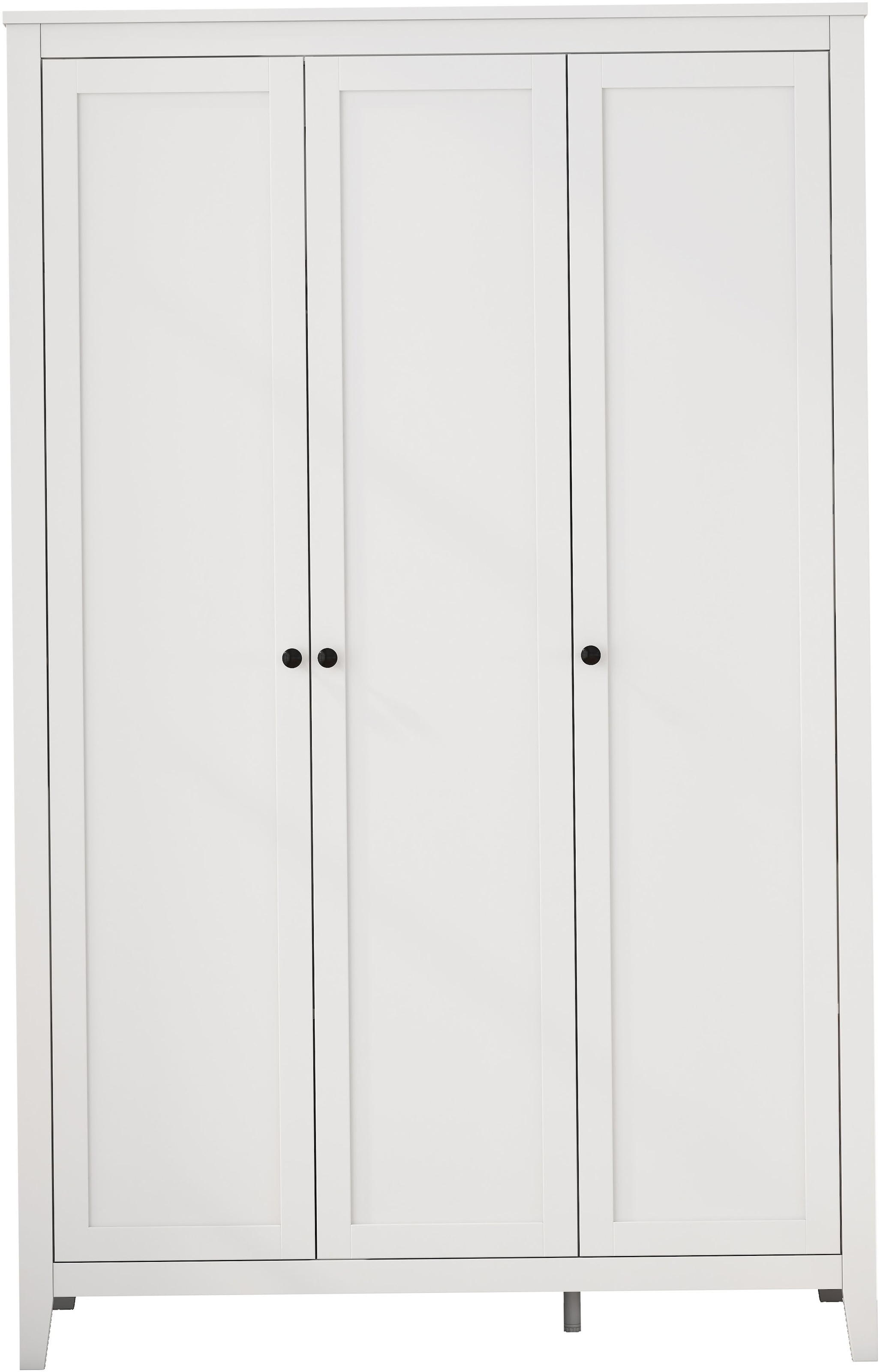 GOODproduct Kleiderschrank »Borkum Schlafzimmerschrank Garderobe Landhaus Bestseller weiss« hochwertige schwarze Griffe aus Metall, 