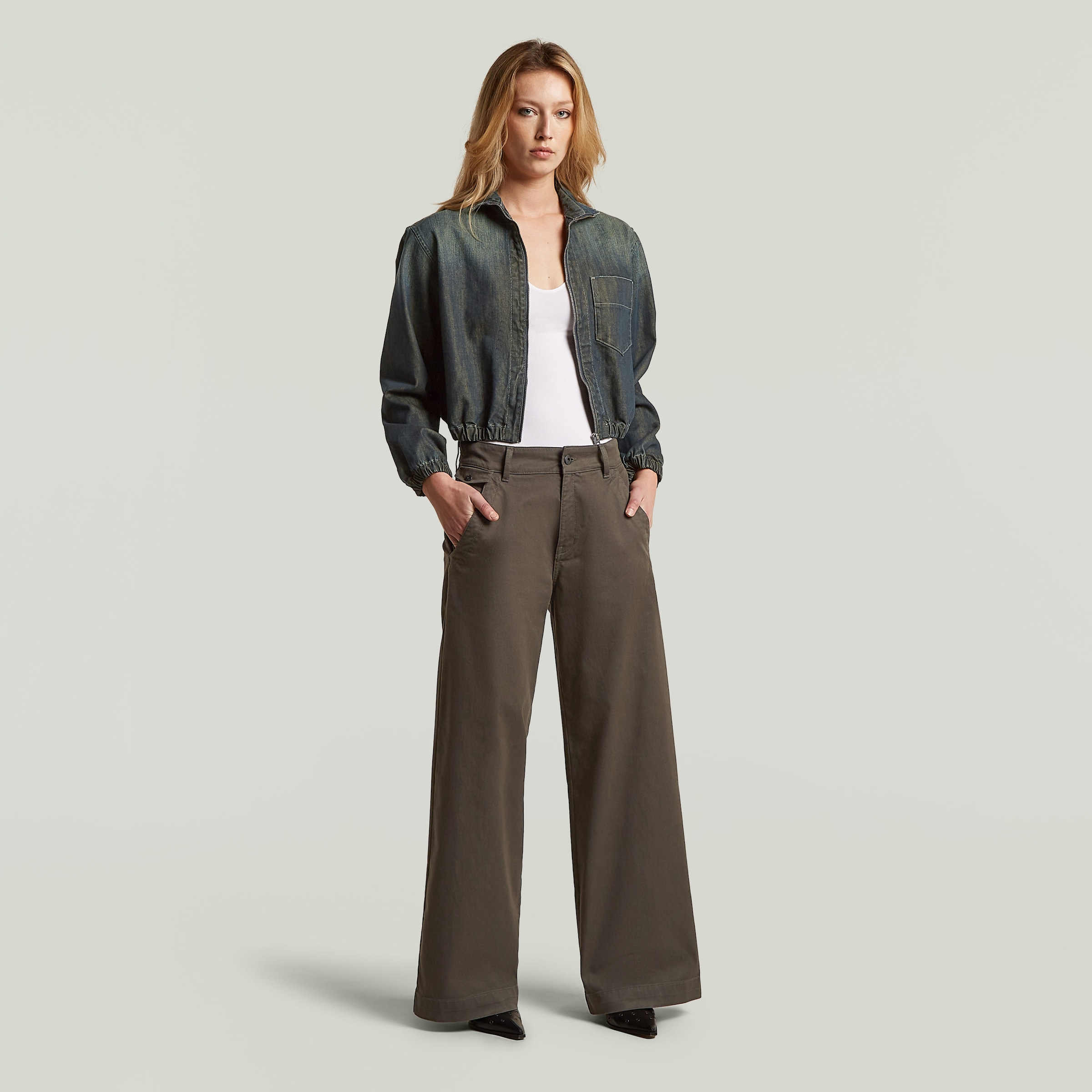 G-STAR Chinos »Helsinki Chino wmn«  mit weitem Bein, Regular Fit
