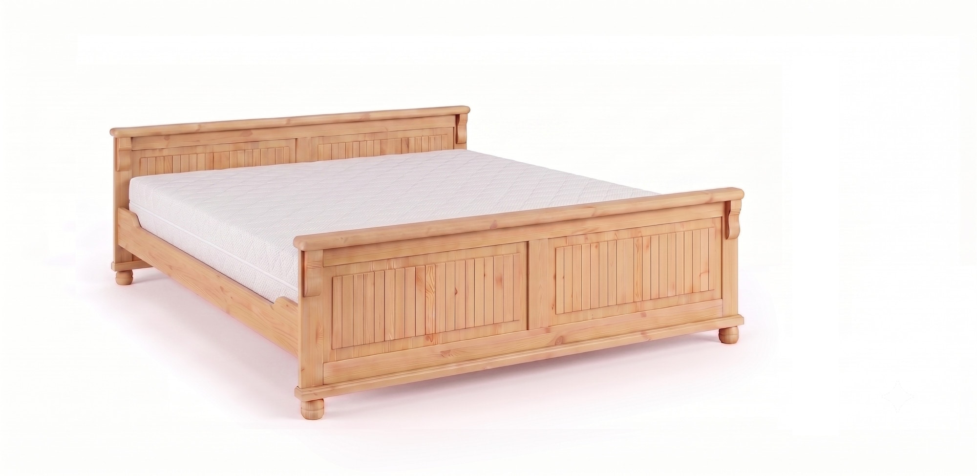 GOODproduct Massivholzbett »Adele« Breite 140 oder 180 cm, Landhausstil,  aus massiver Kiefer, schöne Kassettenoptik, Lamellenoptik