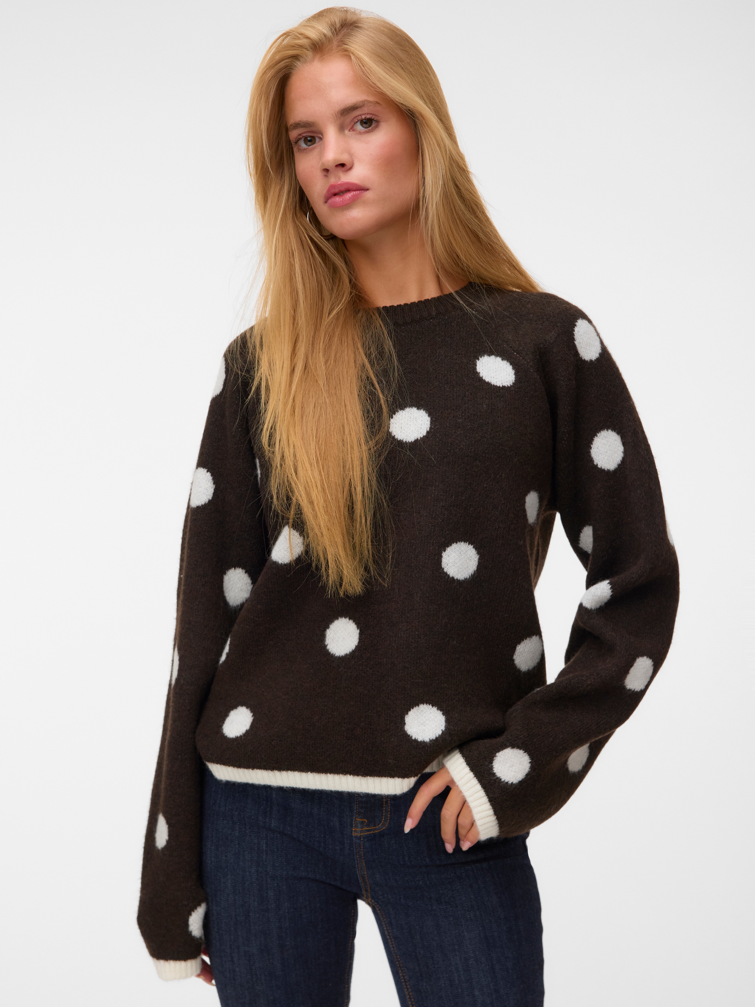 Vero Moda Rundhalspullover »VMLIV LS KNIT EXP EXP« Kunstfaser