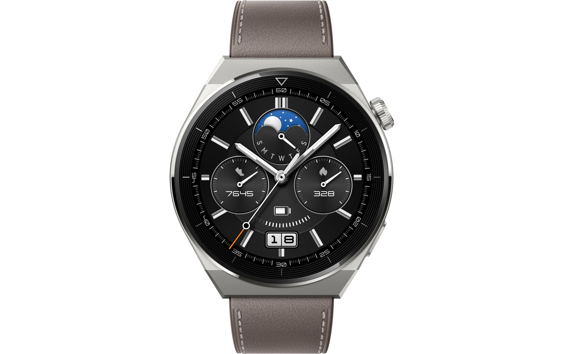 Huawei Smartwatch »GT3 Pro 46 mm Leather«, (Harmony OS)