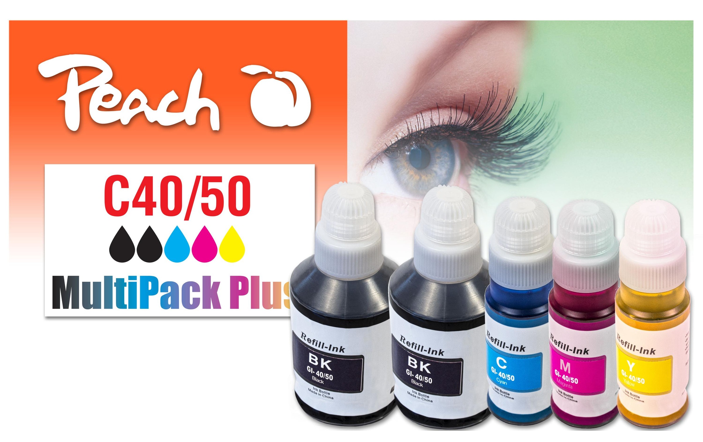 Peach Tintenpatrone »Canon CISS GI-40/50 Multi-Pack+ C, M, Y, BK«, (5 St.)