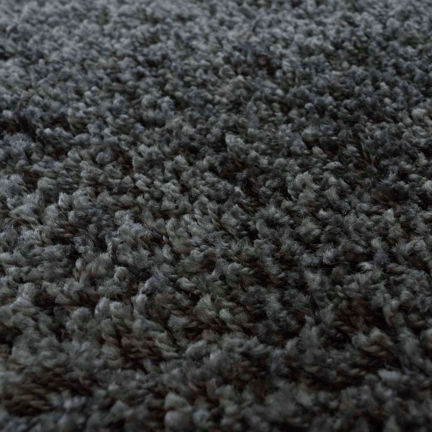 Carpet City Bordure de lit »Shaggi uni 500« Höhe 30 mm 3 cuis tlg. Shaggy Bettvorleger, Uni-Farben, Läuferset Langflor, Weich