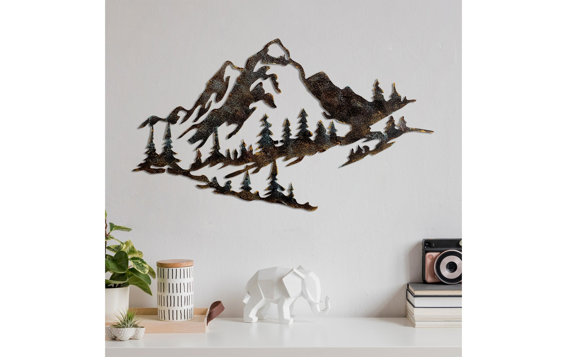 Wanddekoobjekt »Wallxpert Mountain 70 x 40 cm Metall«