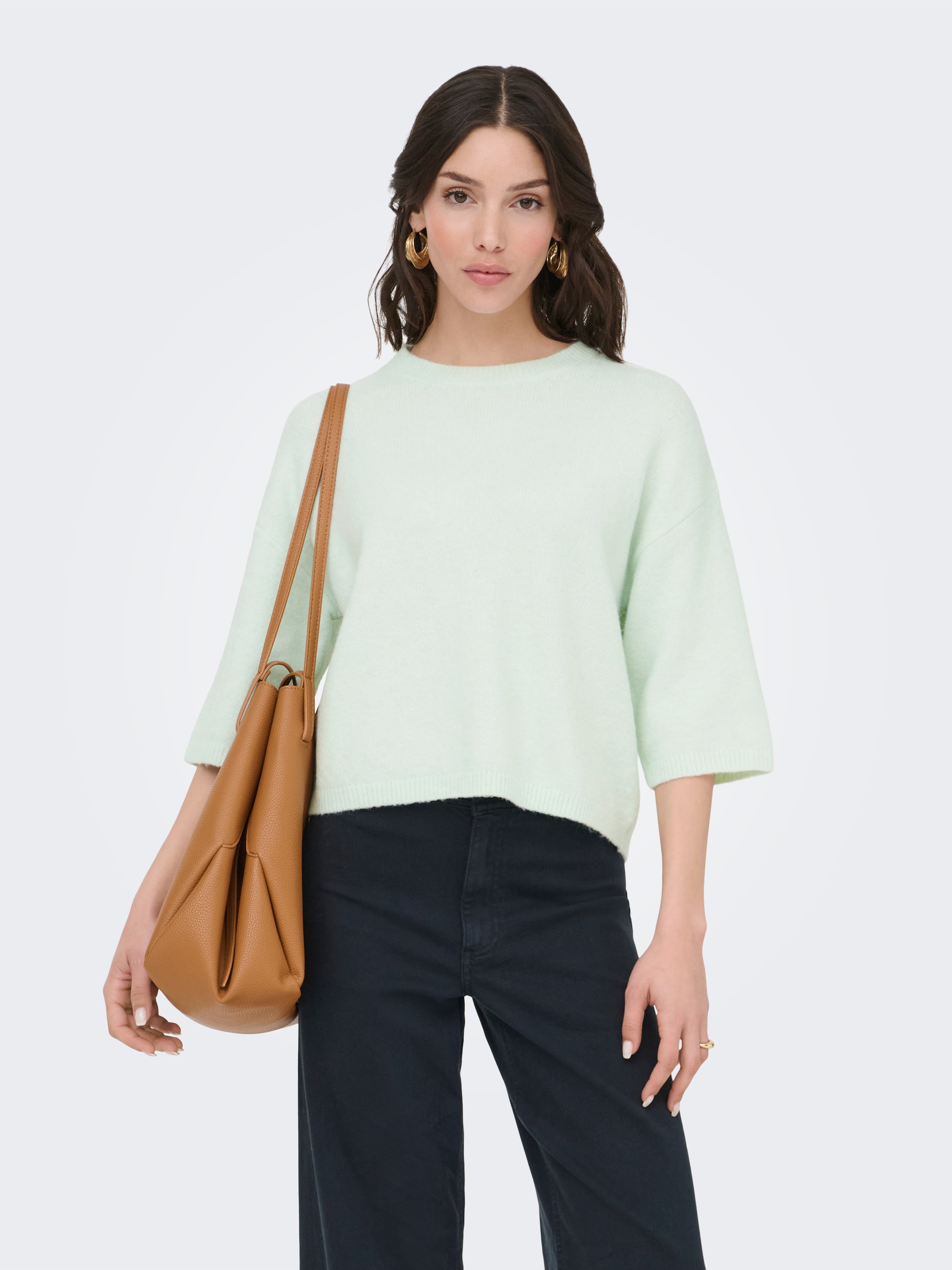 JDY Strickpullover »JDYCHLOE LIFE 3/4 ON PULLOVER KNT NOOS« Materialmix, knit fit