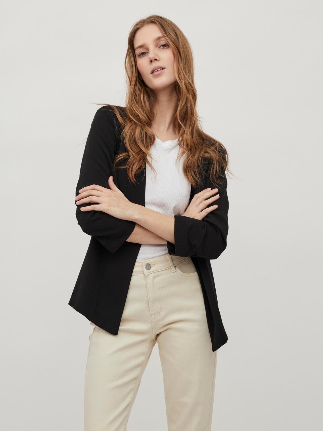 Image of Vila "VIHER NEW 3/4 BLAZER -NOOS" Materialmix, regular fit